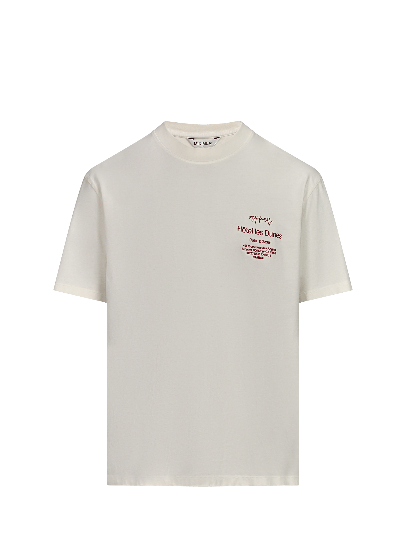 T-shirt with chest embroidery in blended cotton MINIMUM White