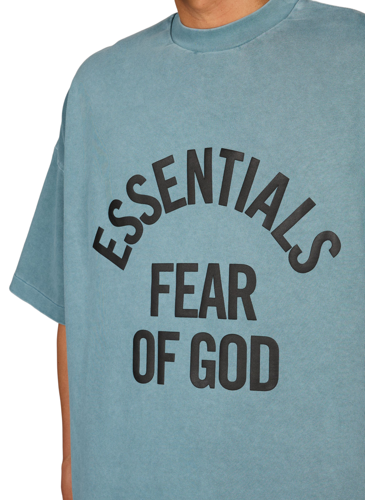 Oversized thick screen-printed t-shirt FEAR OF GOD ESSENTIALS Blue