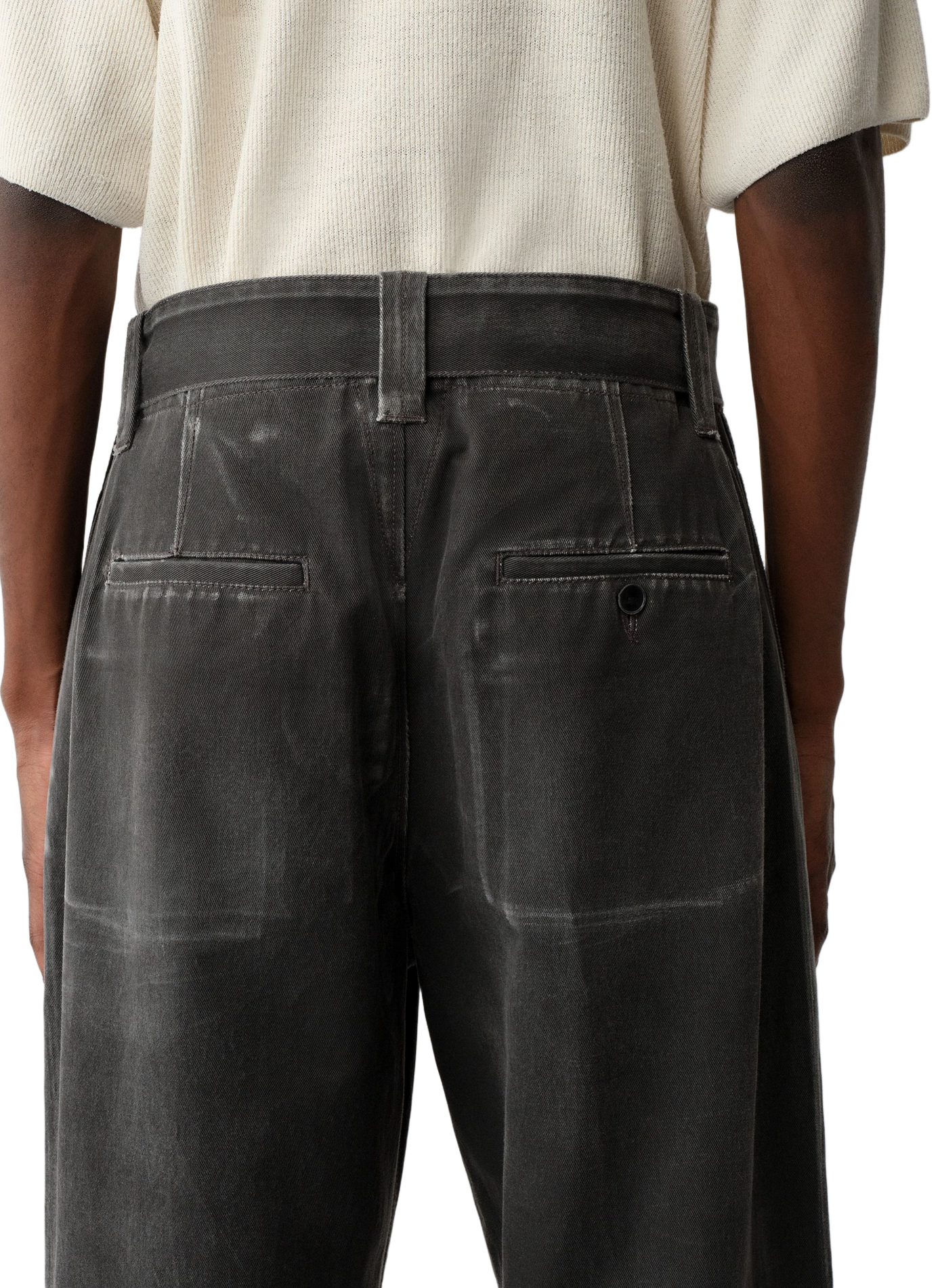 Men's Straight Wide Leg Cotton Jeans CALVIN KLEIN COLLECTION Black