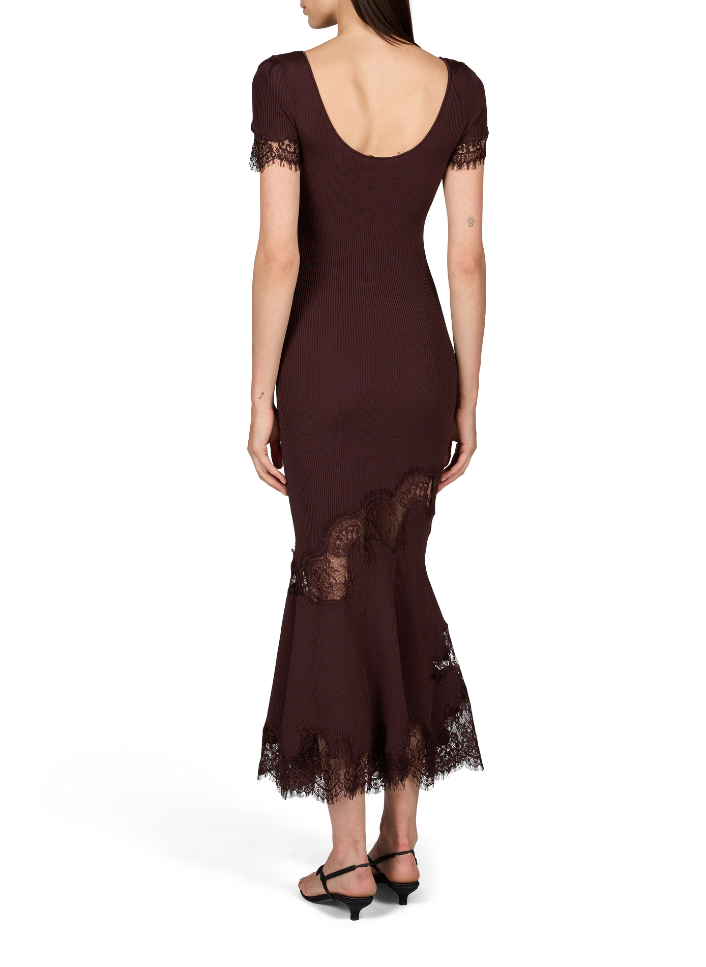 Fitted lace midi dress SELF PORTRAIT Brown
