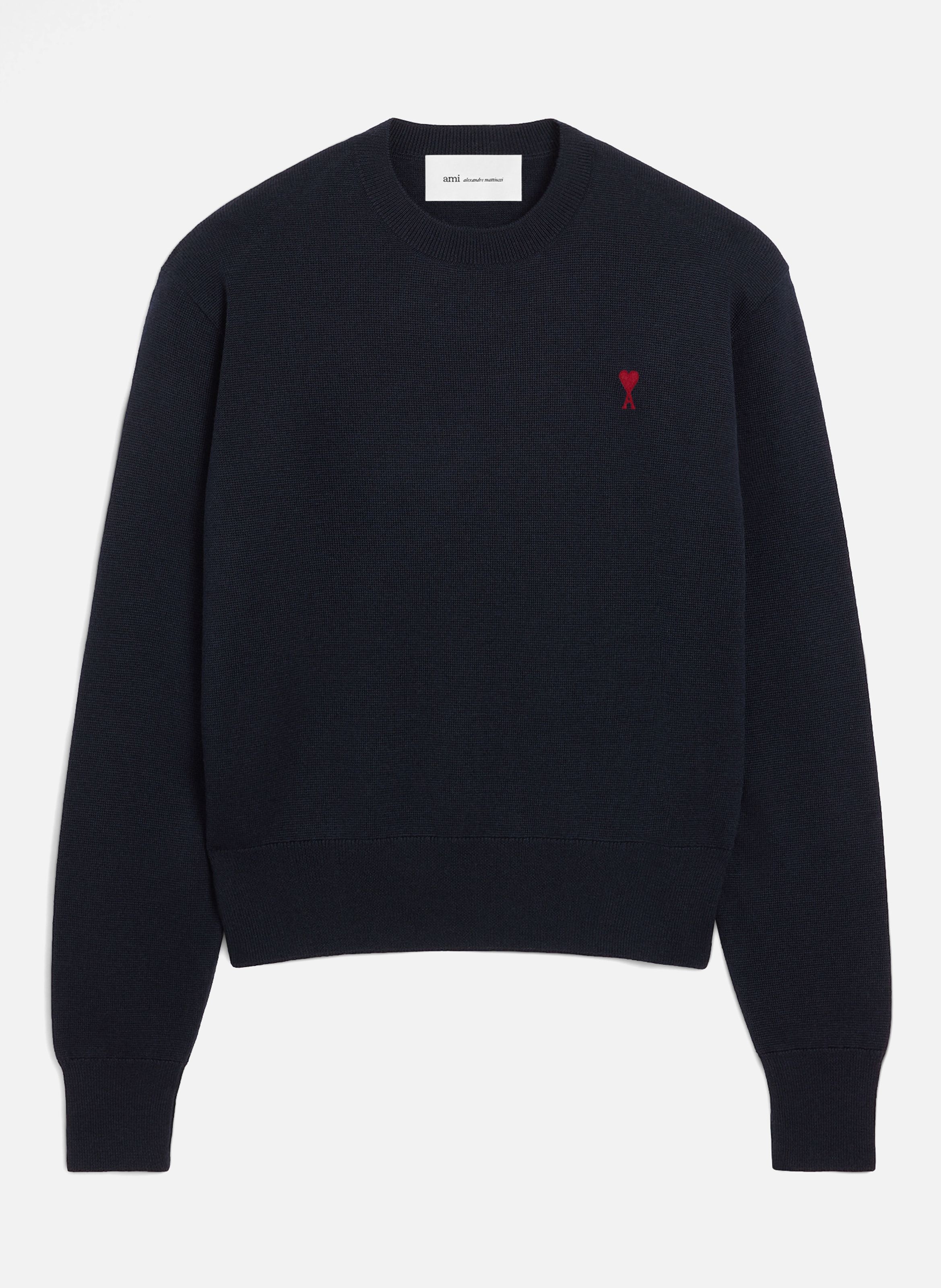 Pull col rond ami de coeur en laine AMI PARIS Bleu