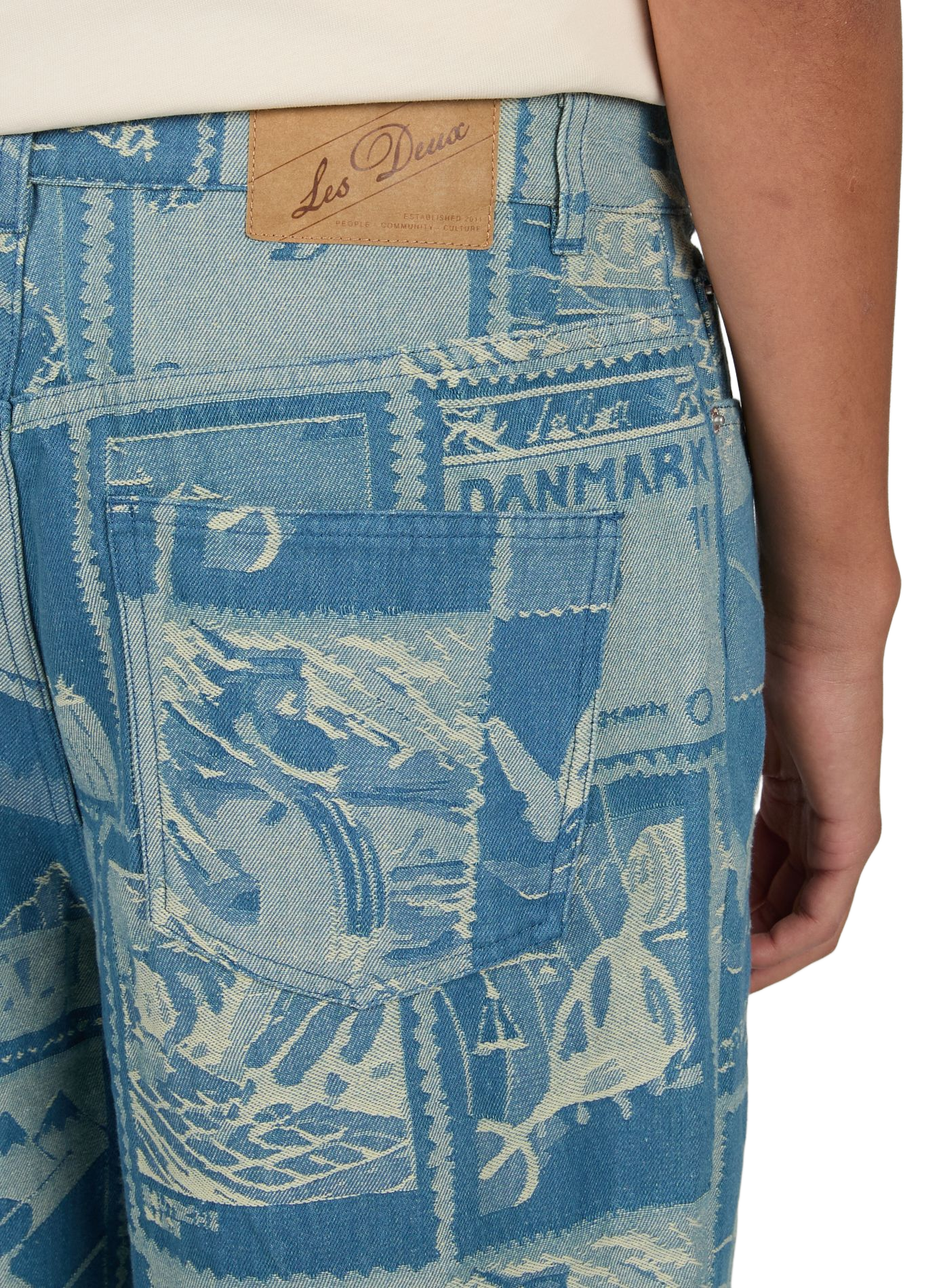 Bedruckte Jeans aus Baumwollmischung LES DEUX Blau