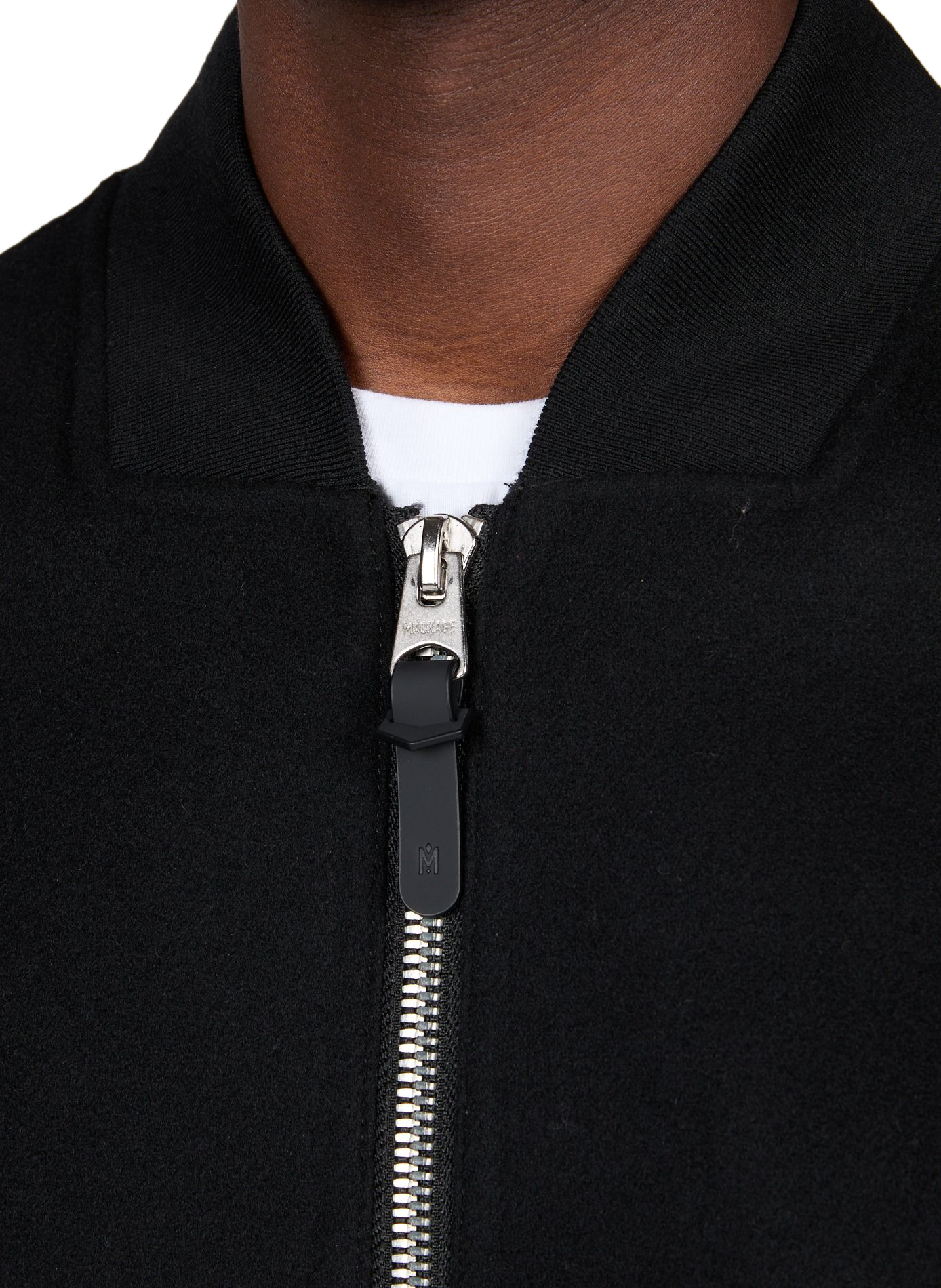 Round neck straight zip-up jacket MACKAGE Black