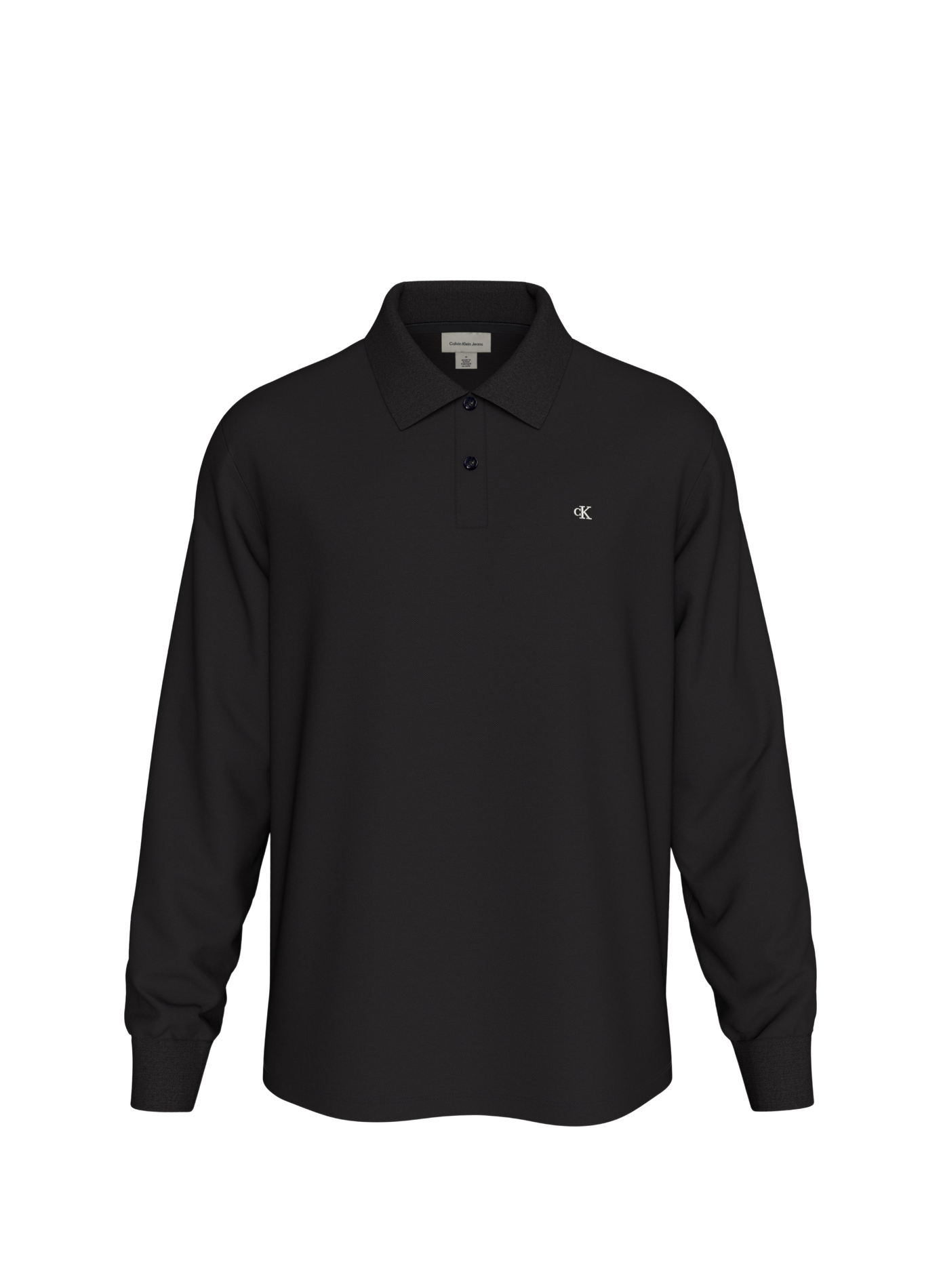 Polo manches longues en coton CALVIN KLEIN Noir