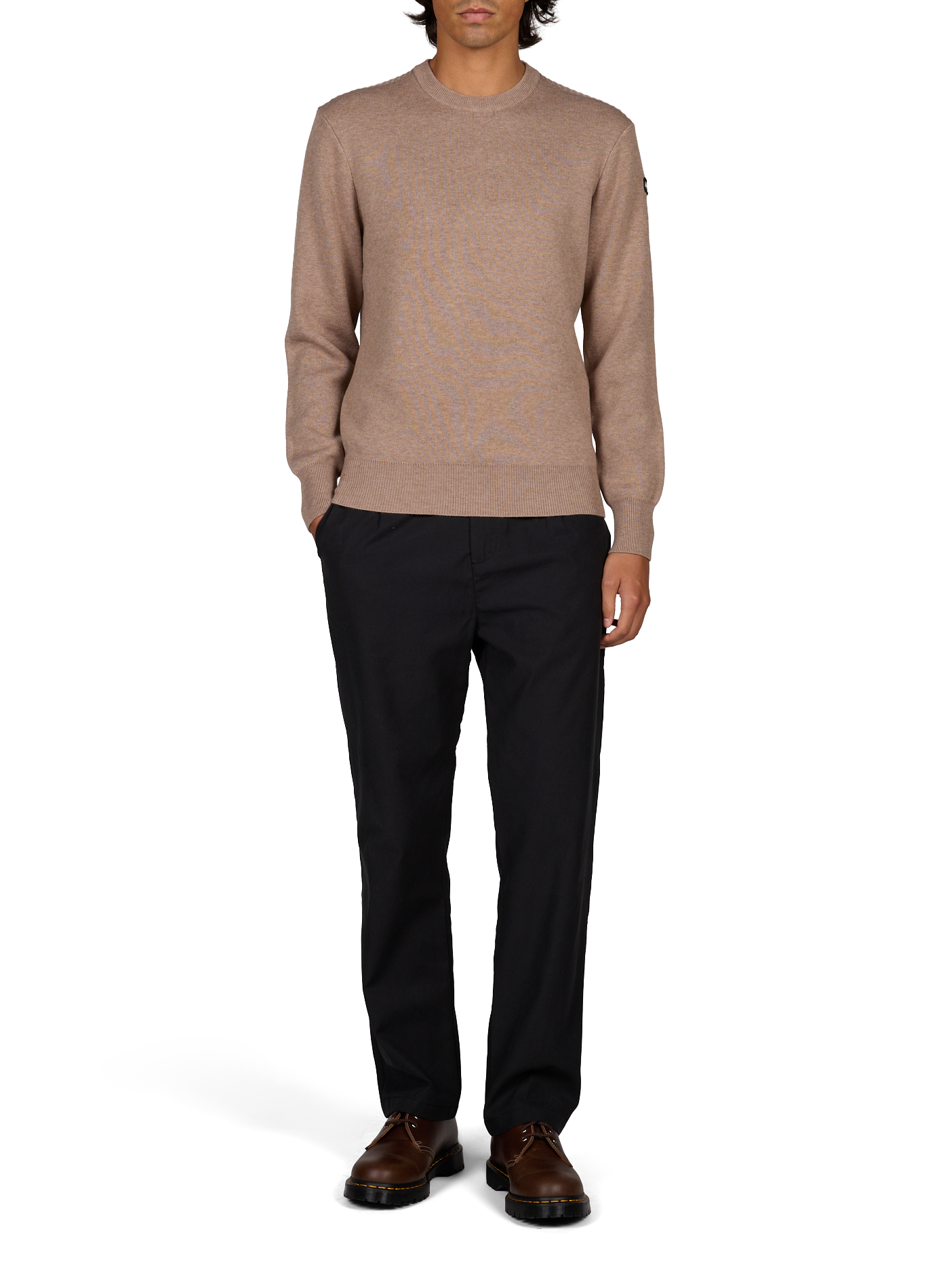 Pull en maille à logo SCHOTT Marron
