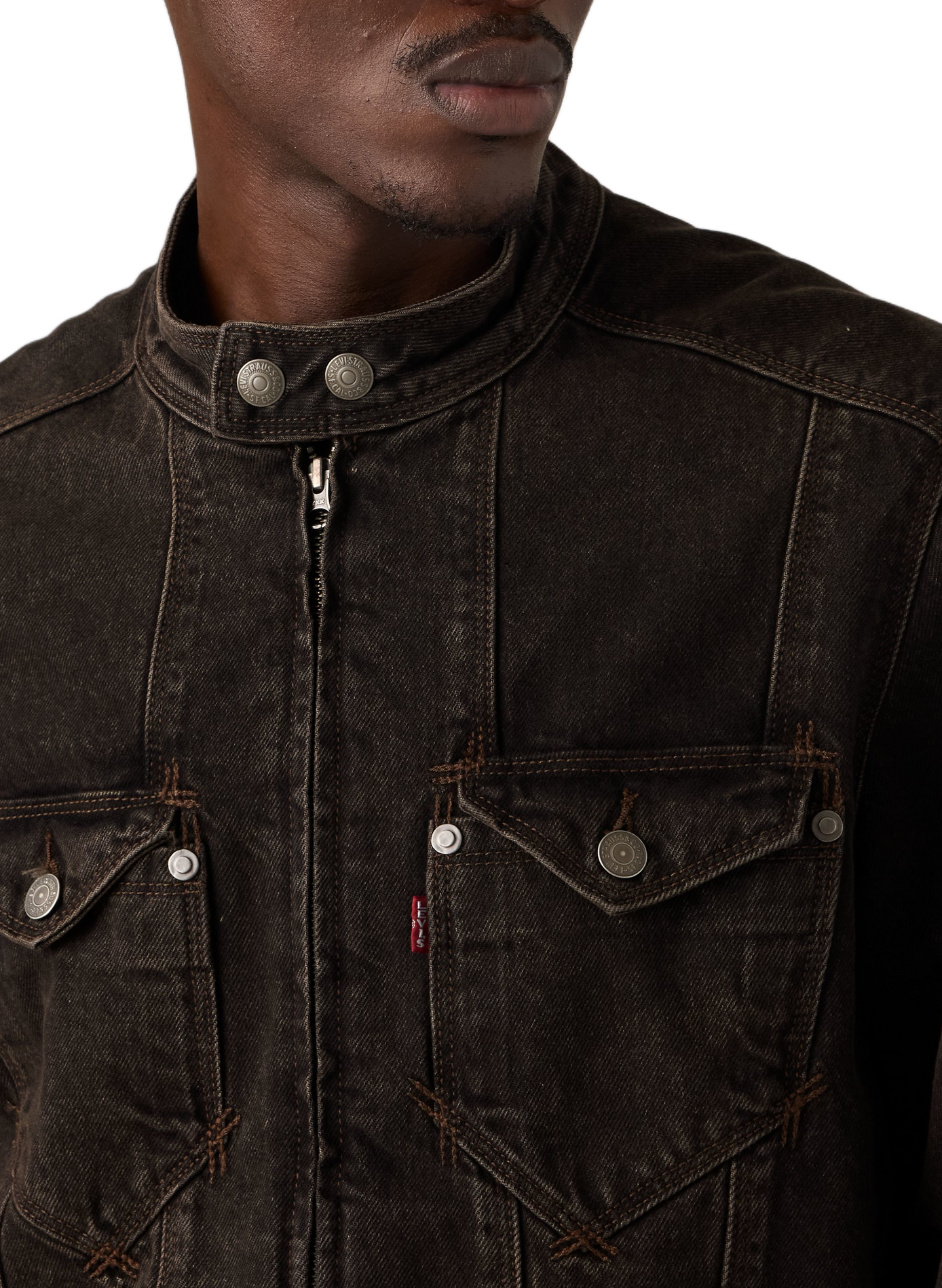 Jeansjacke aus Baumwolle mit Rundhalsausschnitt LEVI'S Schwarz