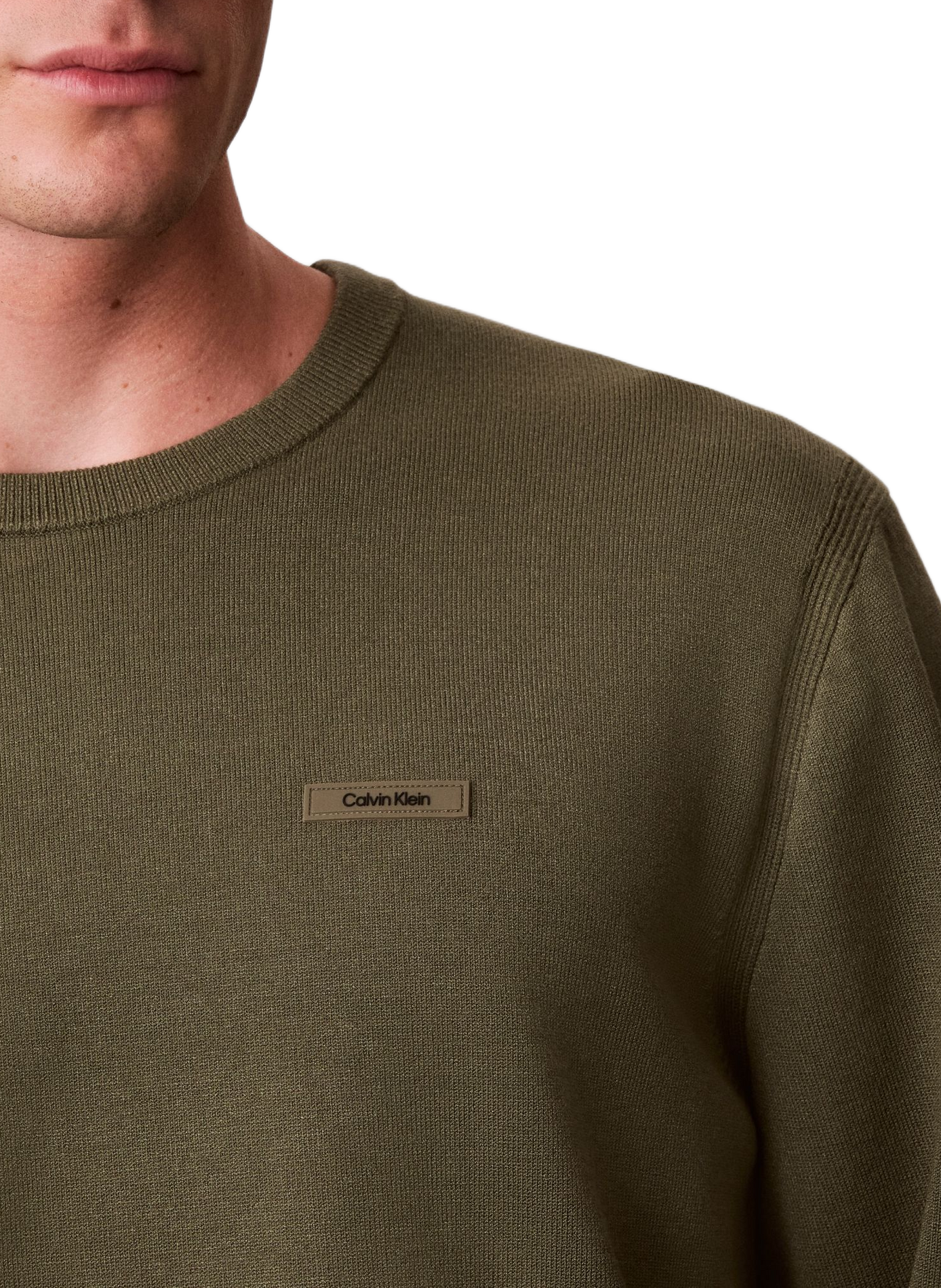 Pull manches longues à logo  CALVIN KLEIN Khaki