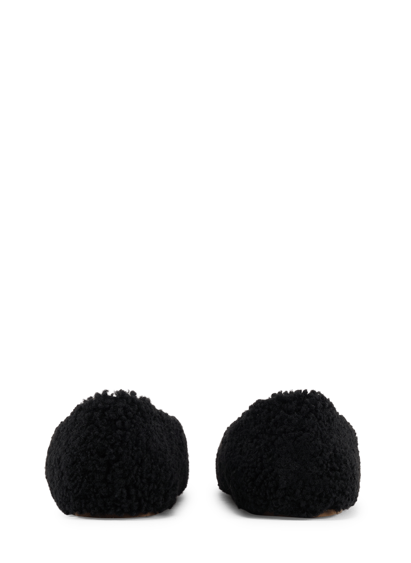Fuzzy-effect leather ballet flats | Black MOON BOOT Women