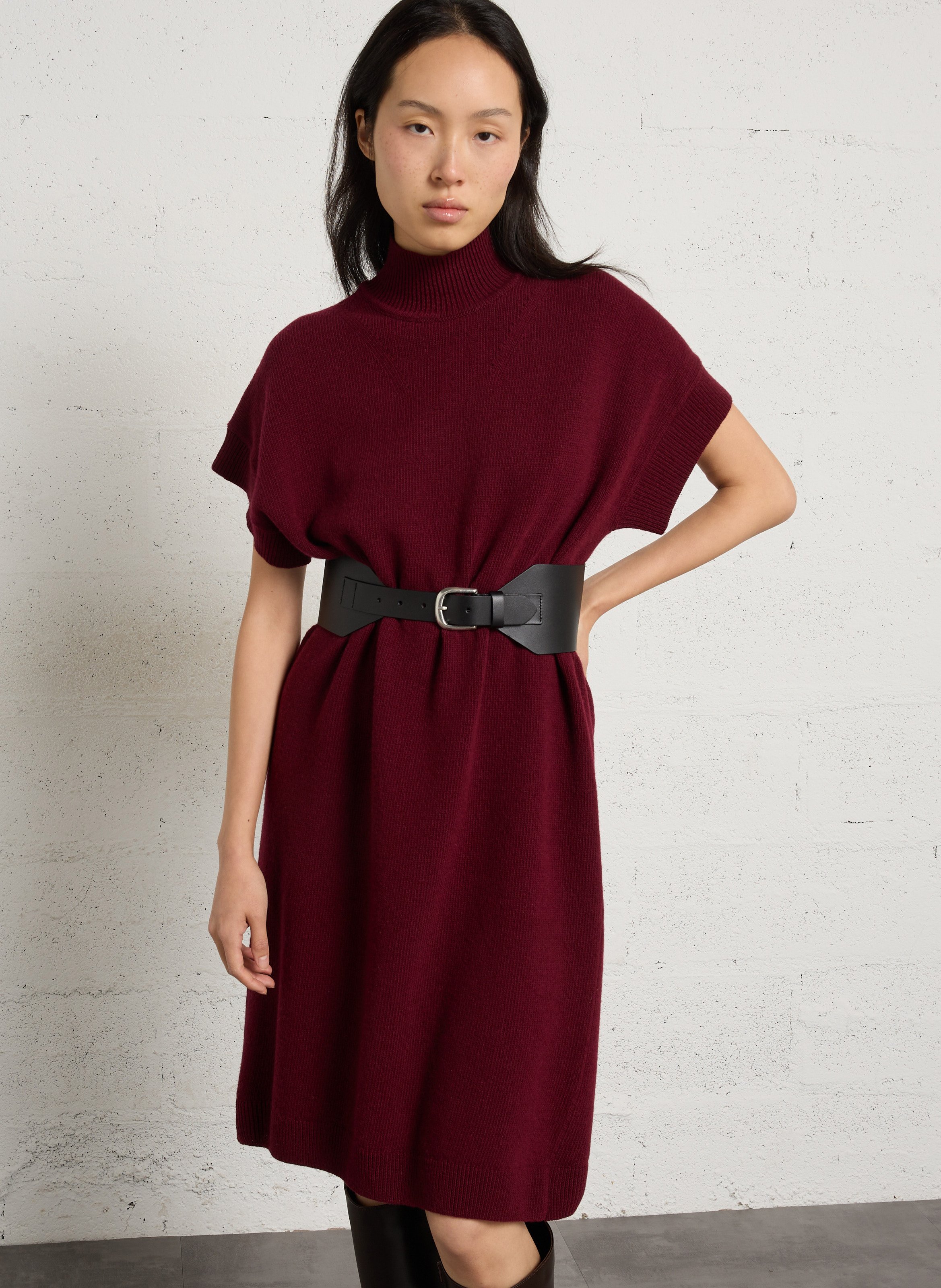 Robe pull midi ample en laine ARMOR-LUX Rouge