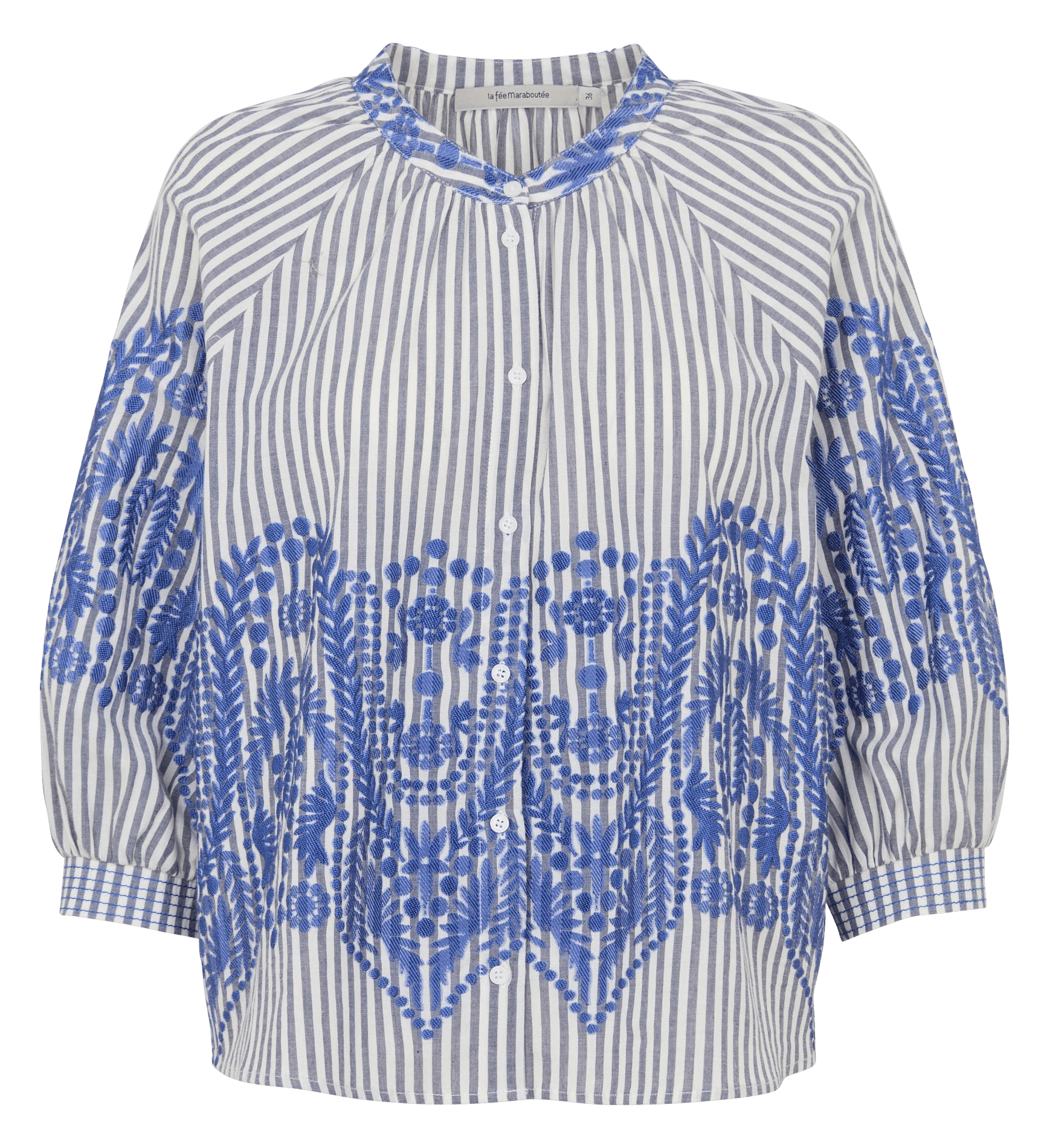 Gestreepte blouse met ronde hals LA FEE MARABOUTEE Blauw
