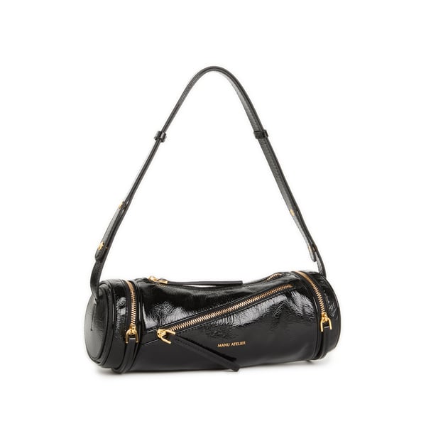 Sac à main multi-zips en cuir verni