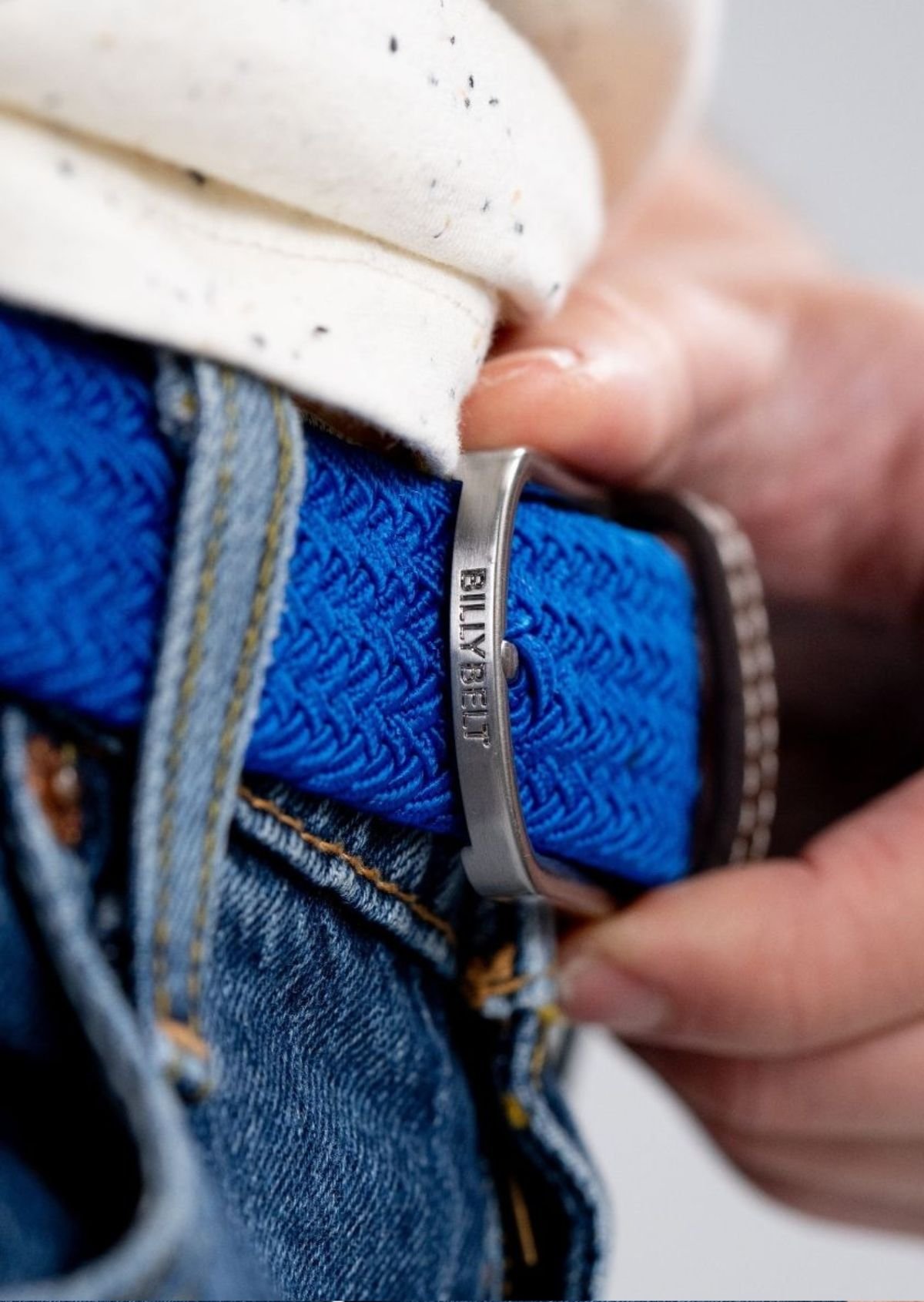 Ceinture tressée élastique unie BILLYBELT Bleu