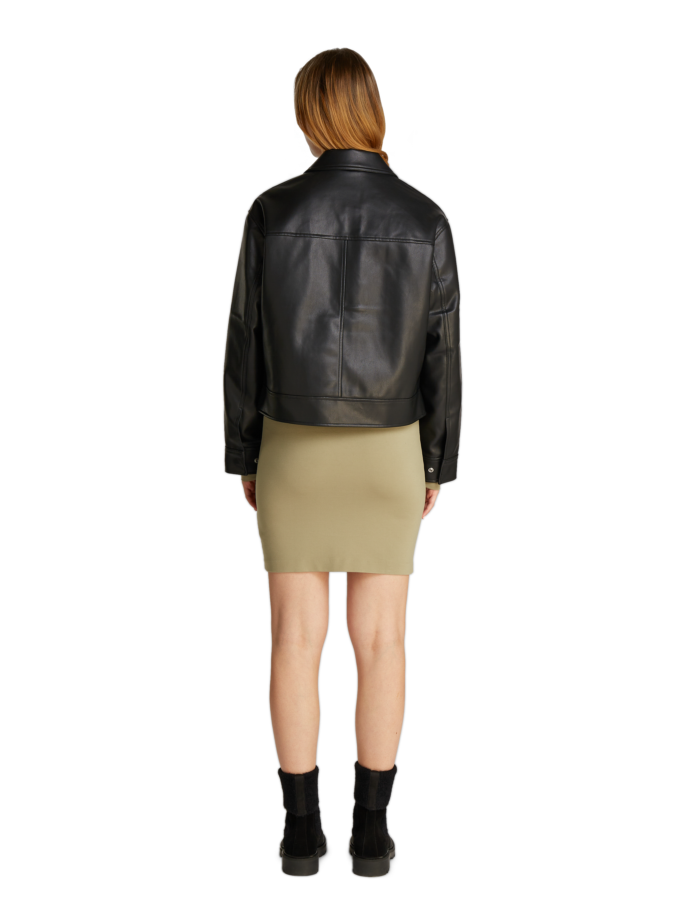 Veste en faux cuir zippée CALVIN KLEIN Noir