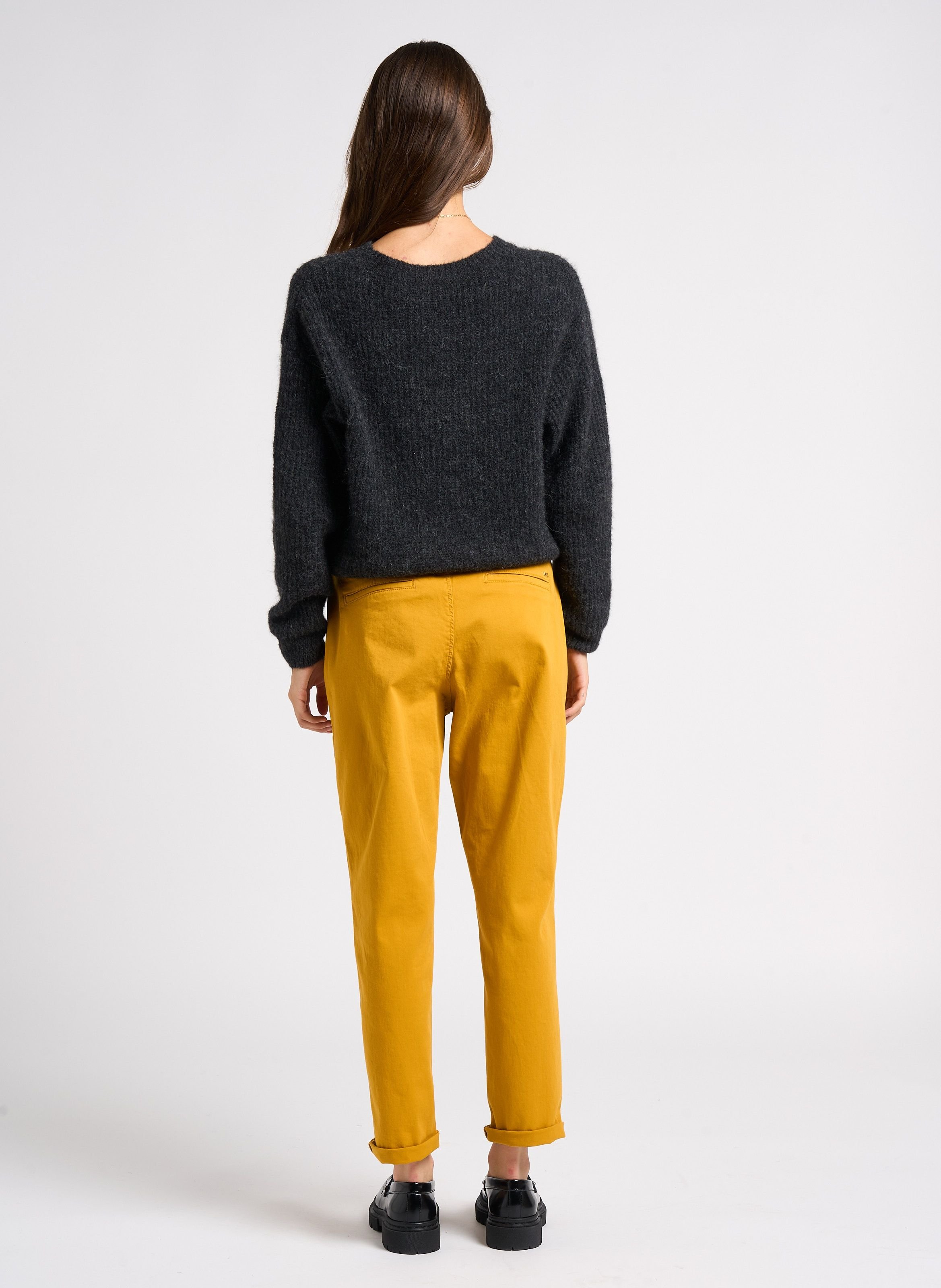 Pull col rond uni east AMERICAN VINTAGE Gris