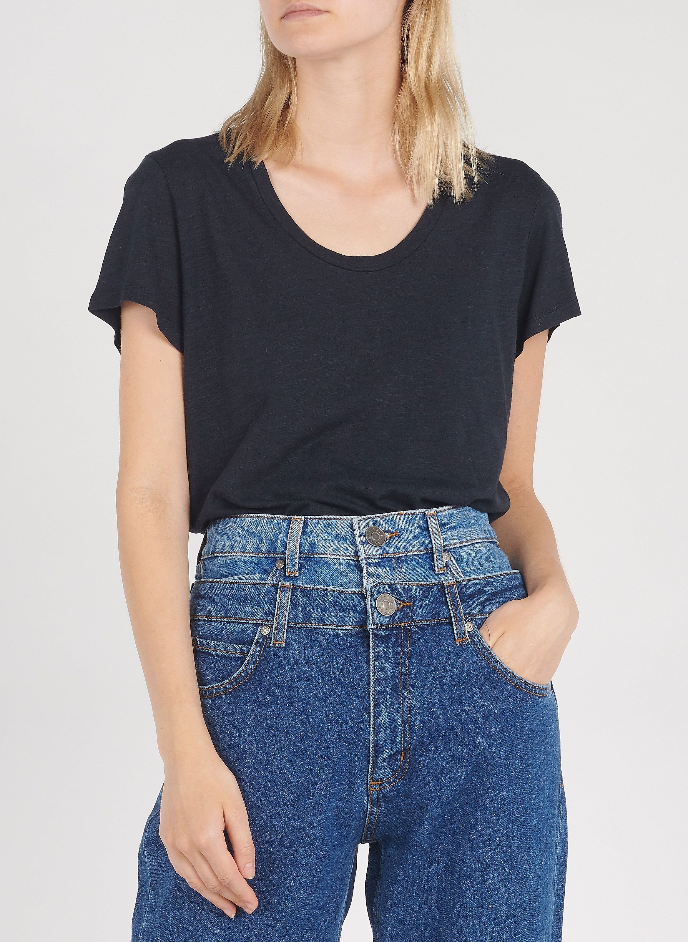 Tee-shirt col rond en coton mélangé jacksonville AMERICAN VINTAGE Bleu