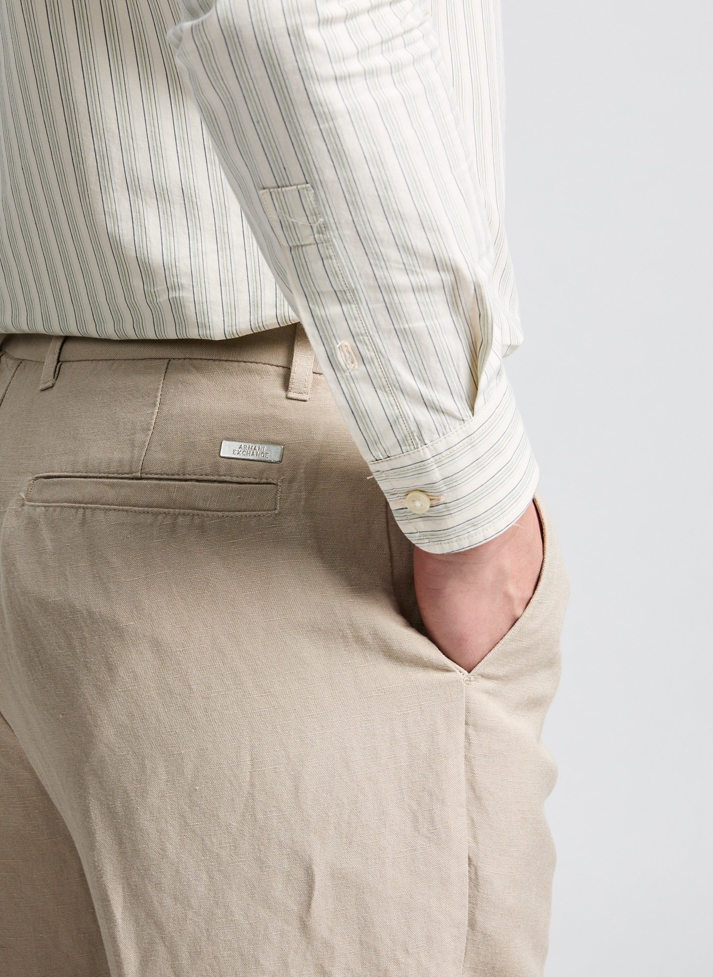 Pantalon en lin mélangé ARMANI EXCHANGE Beige
