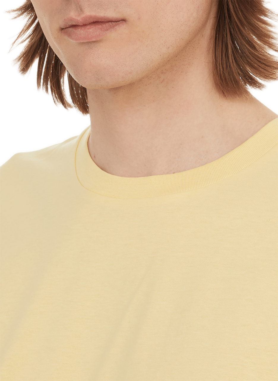 T-shirt col rond en coton organique Jaune