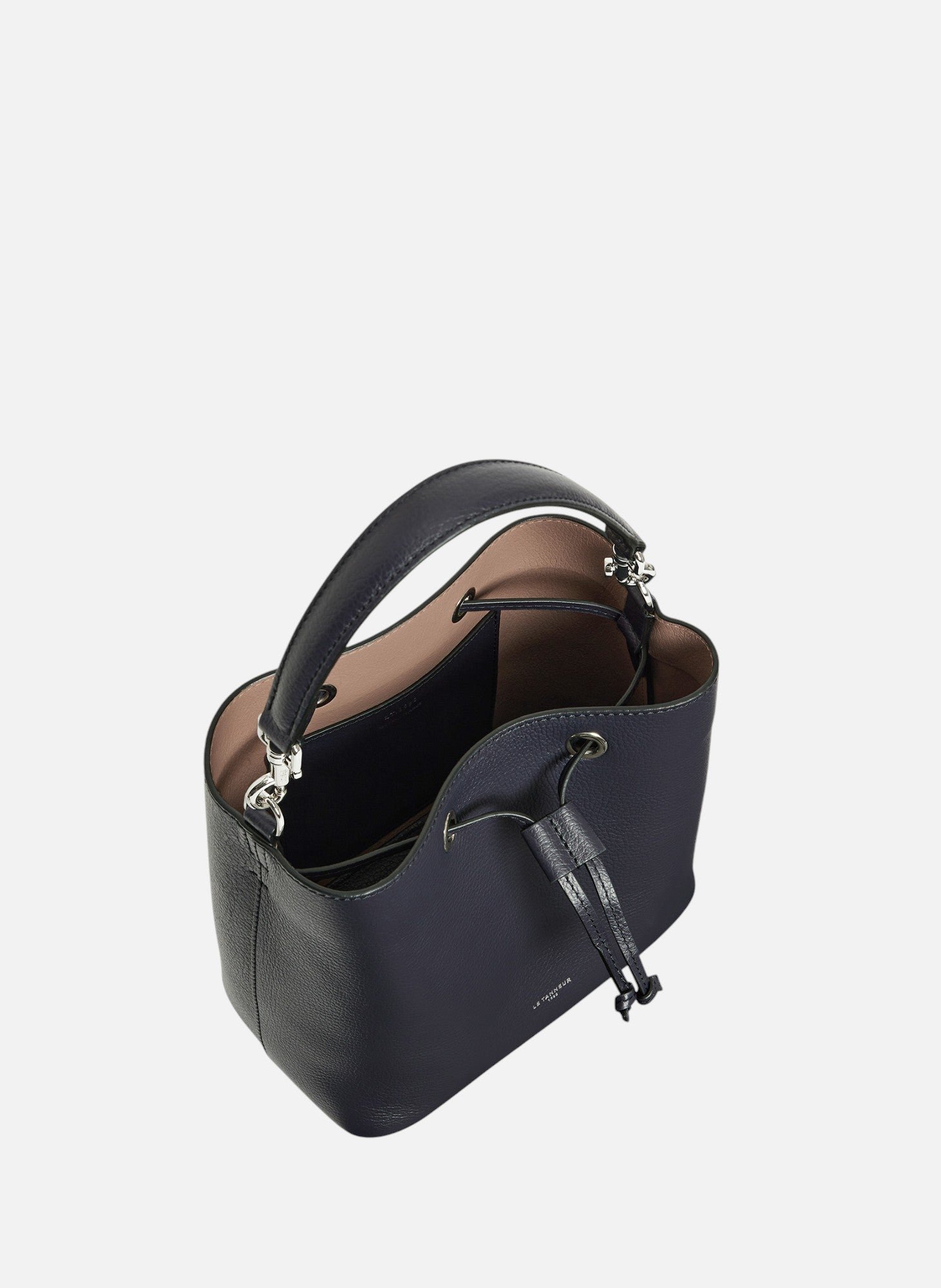 Sac seau louise en cuir grainé LE TANNEUR Bleu