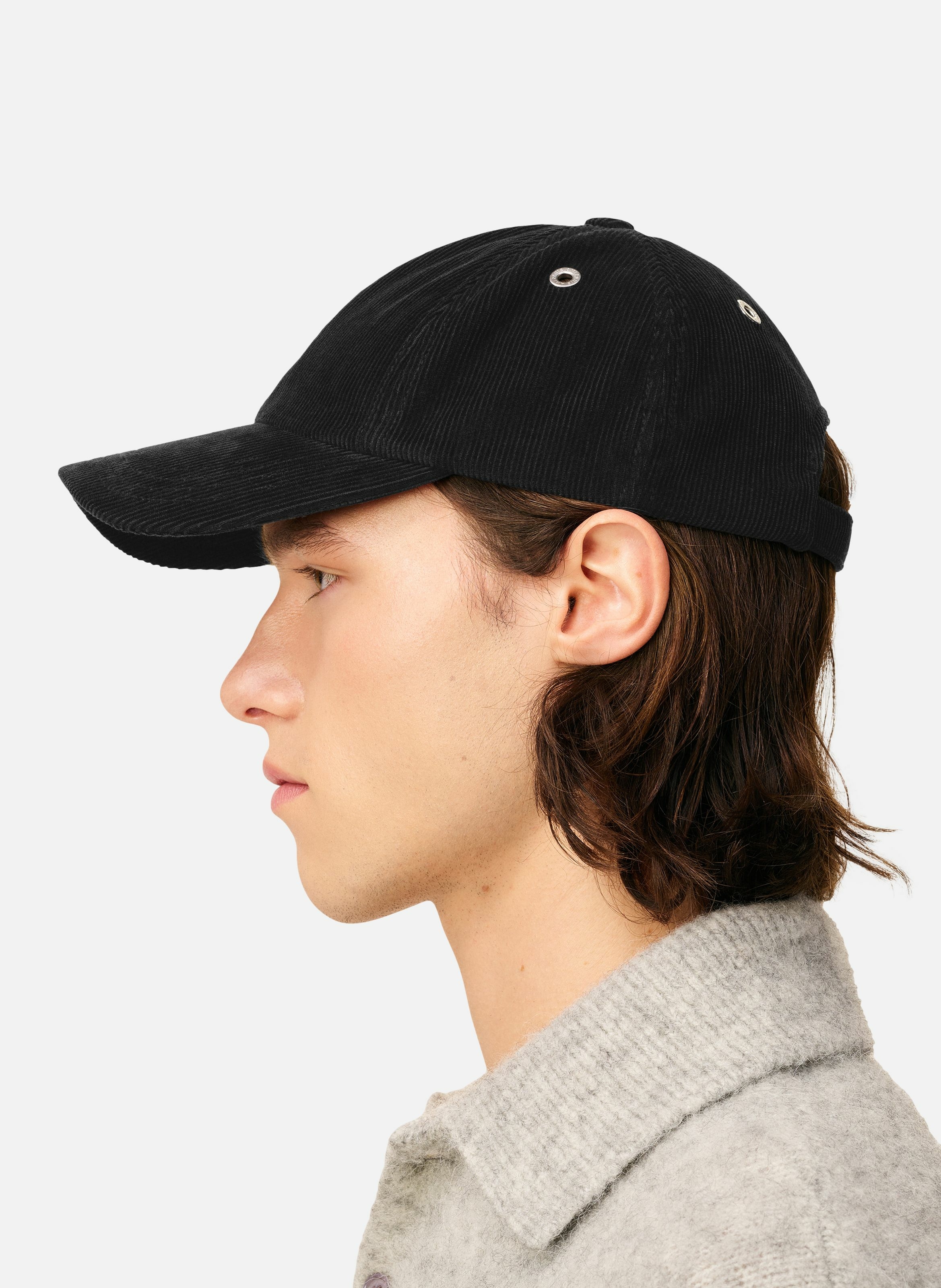 Casquette broderie ami de coeur velours en coton unisexe AMI PARIS Gris