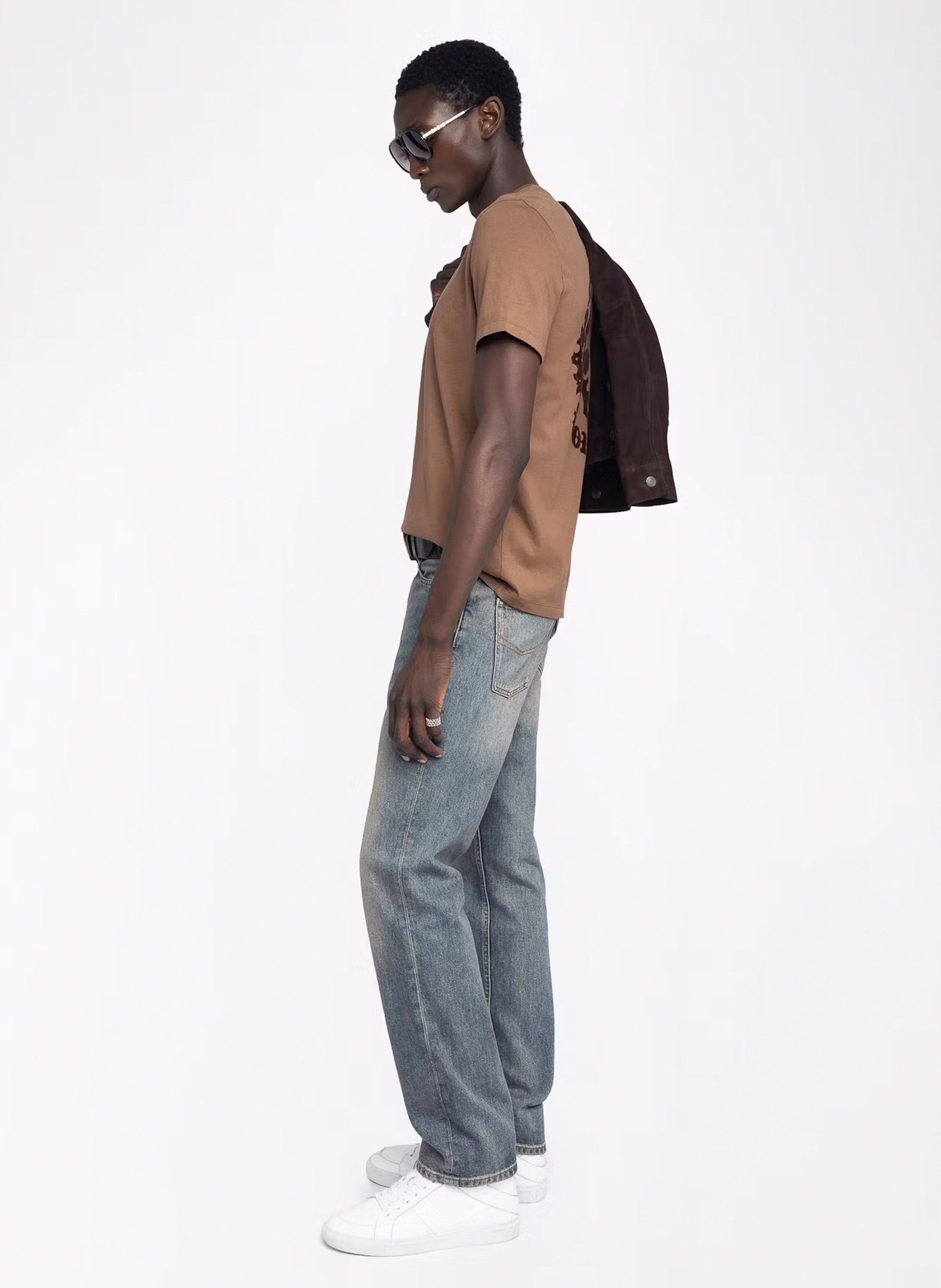 Tee-shirt droit en coton tommy ZADIG&VOLTAIRE Marron