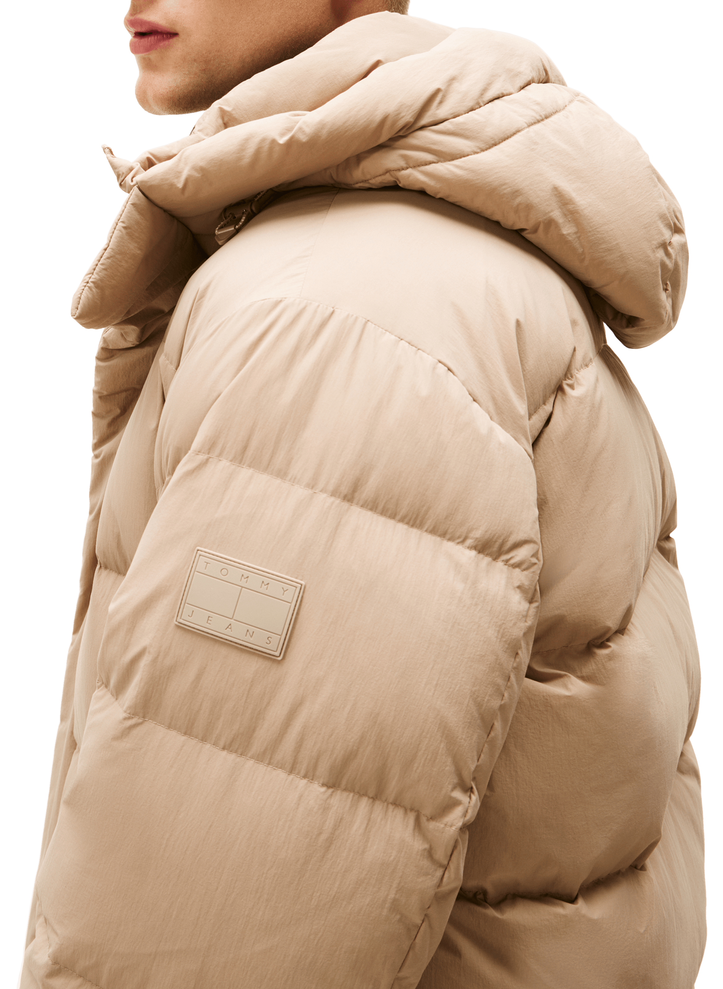 Padded jacket with high collar TOMMY HILFIGER Beige