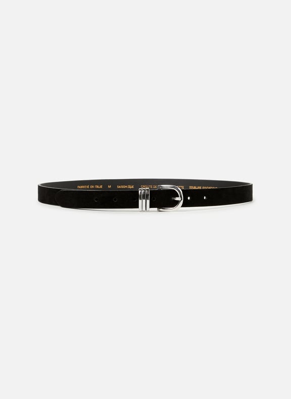 Suede leather belt Black by SAISON 1865 SAISON 1865 Suede leather belt Black