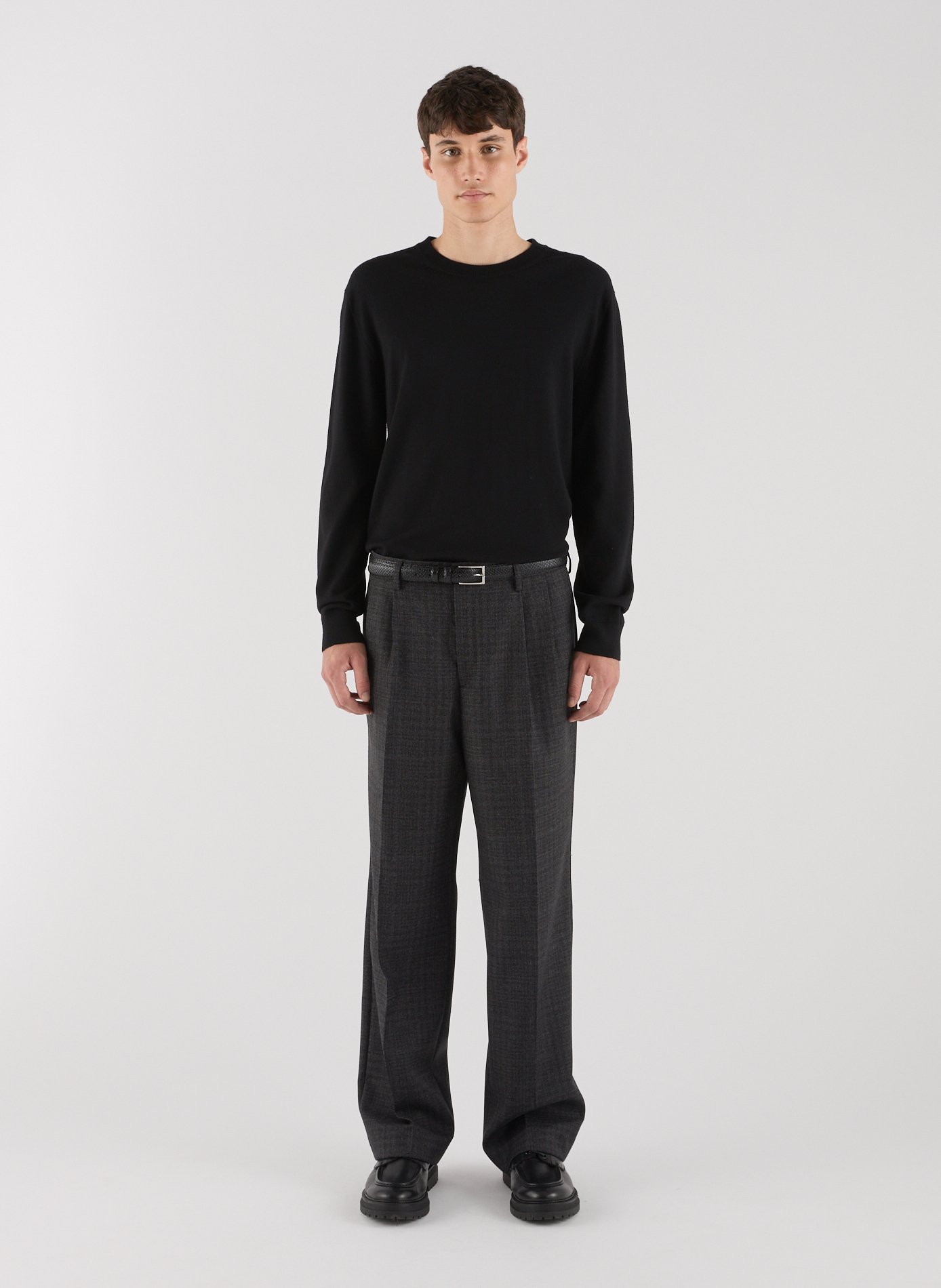 Merino wool round-neck jumper SAISON 1865 Black