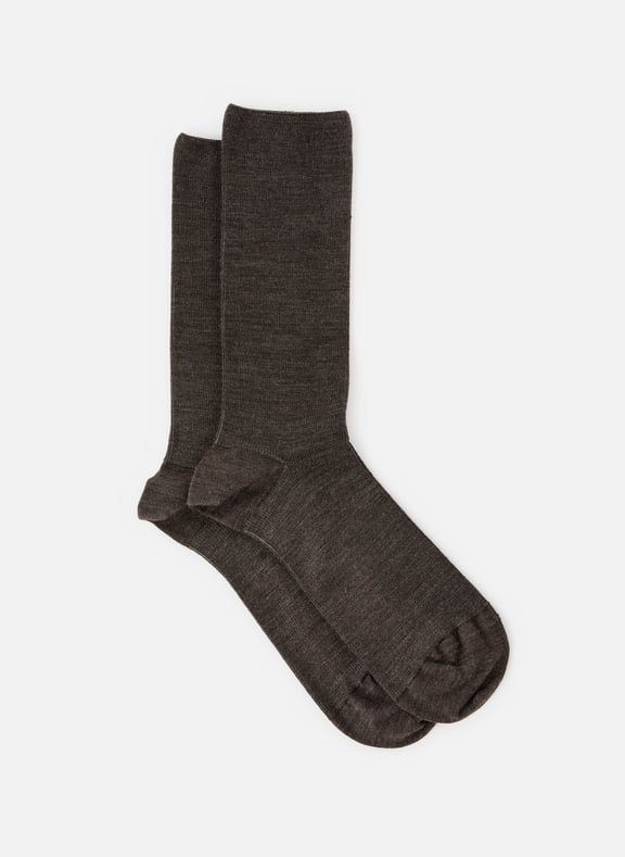 Mid-calf merino wool socks Brown by DORÉ DORÉ DORÉ DORÉ Mid-calf merino wool socks Brown