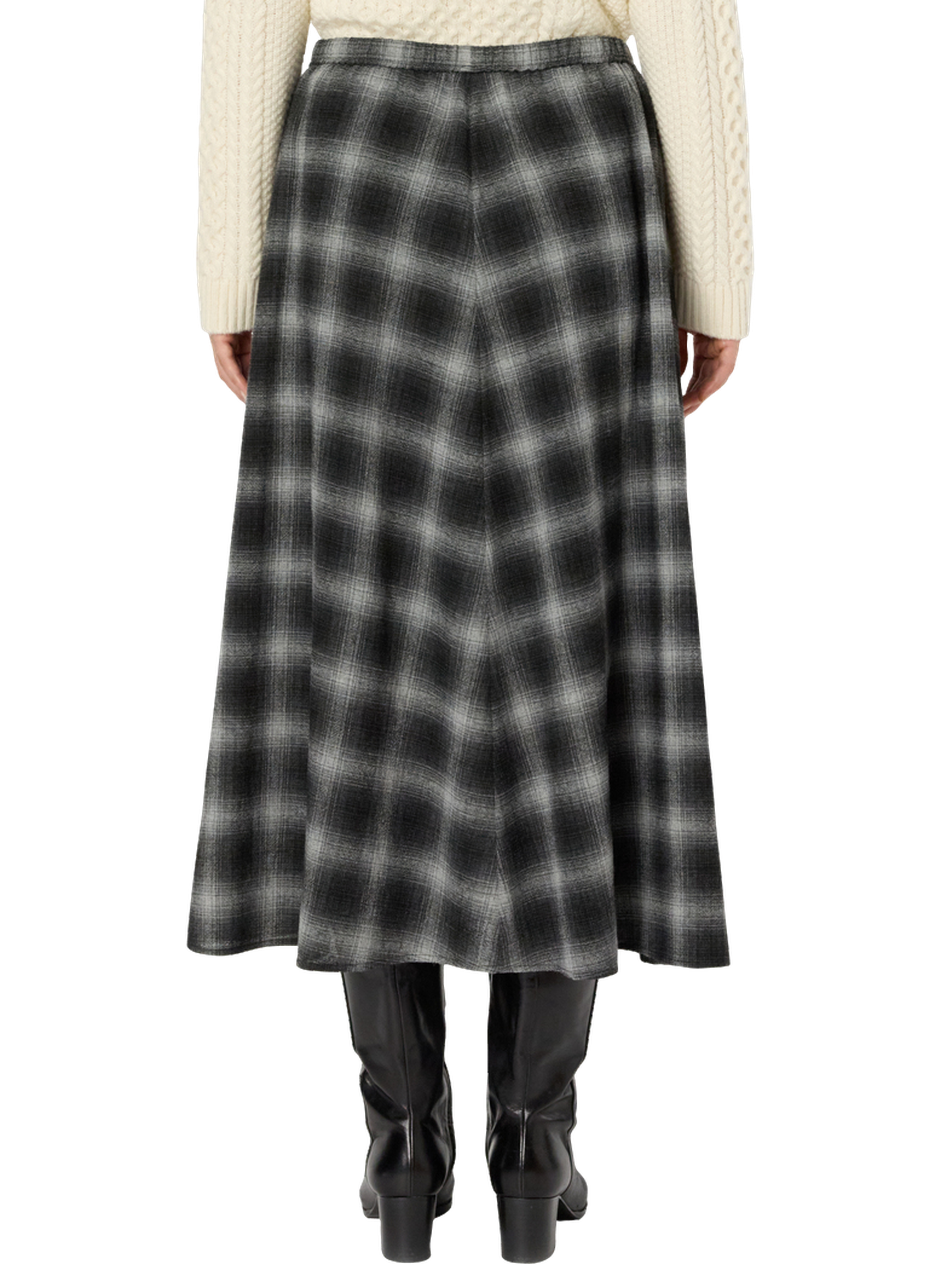 Jupe midi à carreaux - basma GERARD DAREL Gris