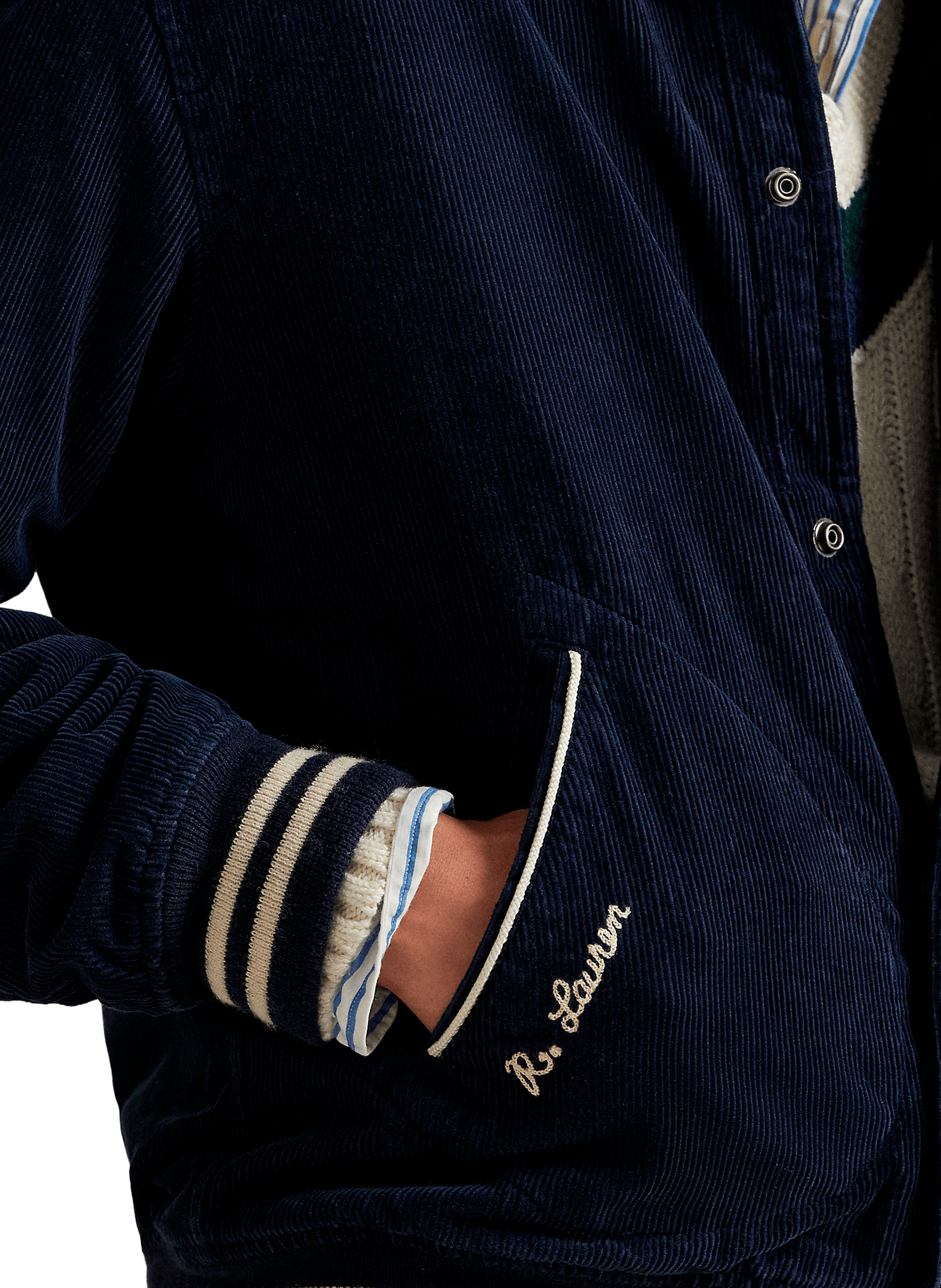 Blouson col classique en coton POLO RALPH LAUREN Bleu