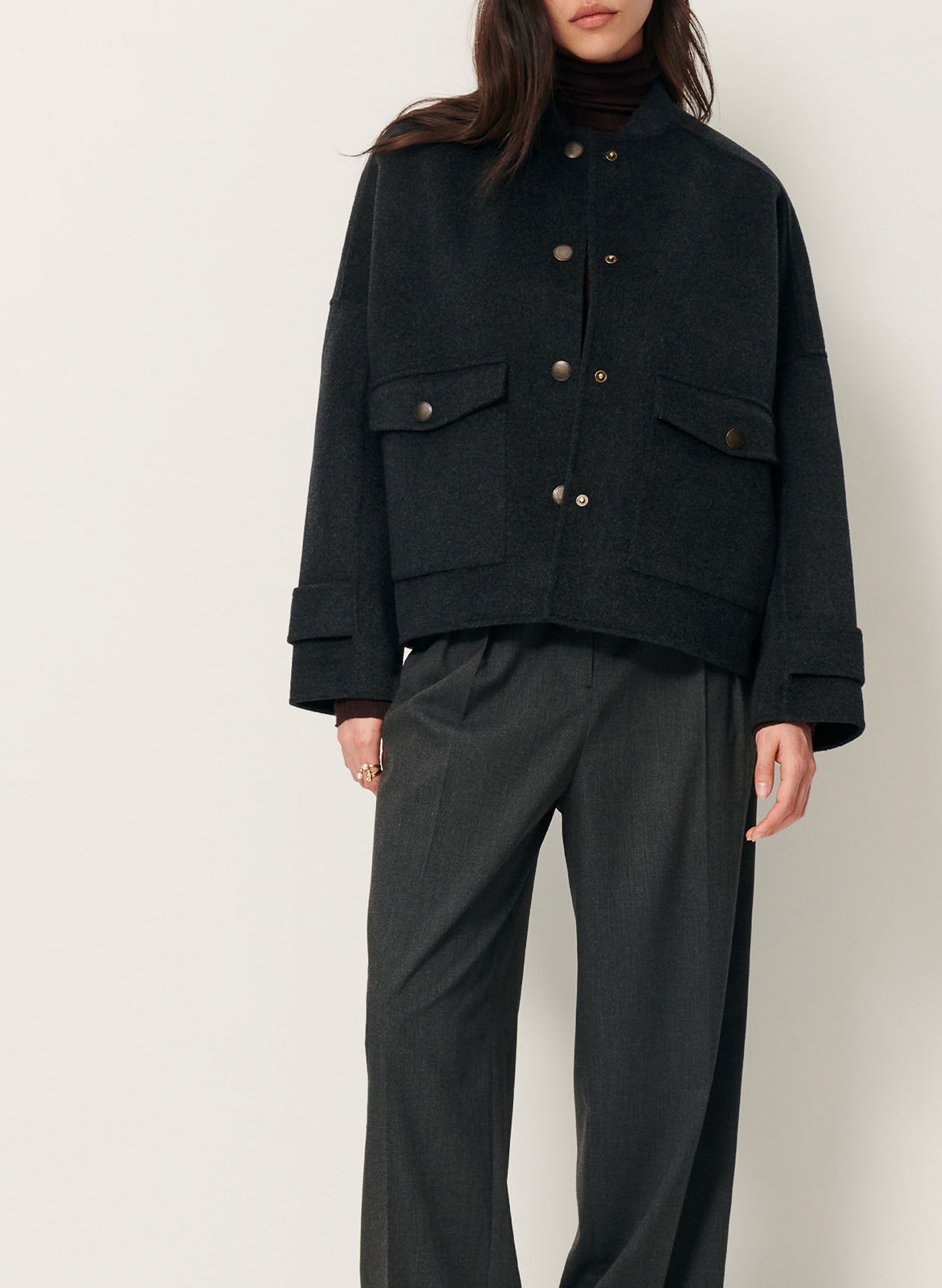 Veste esprit teddy en laine mélangée yalepark SESSUN Gris