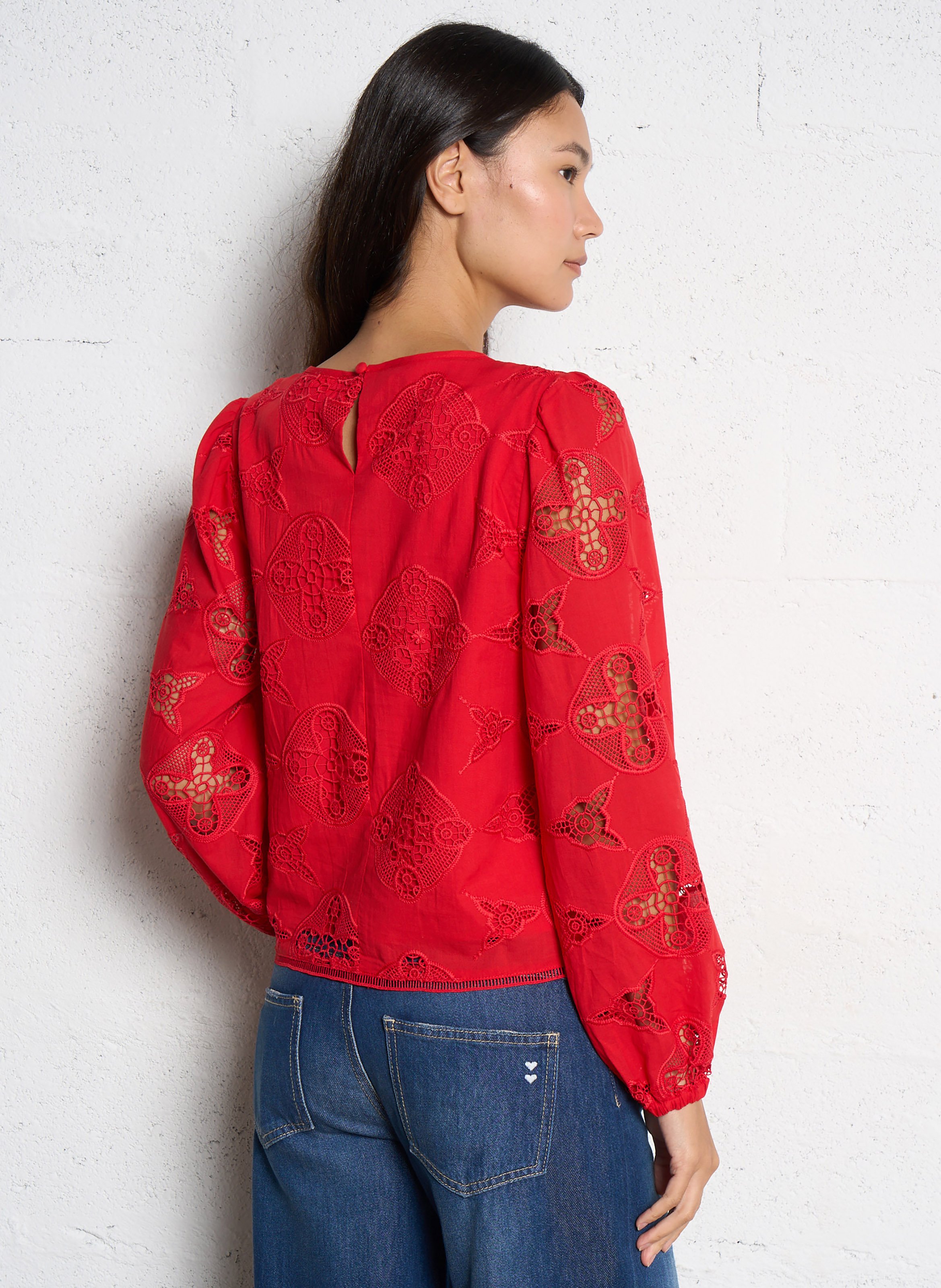 Blouse droite en coton mélangé palma MAISON 123 Rouge