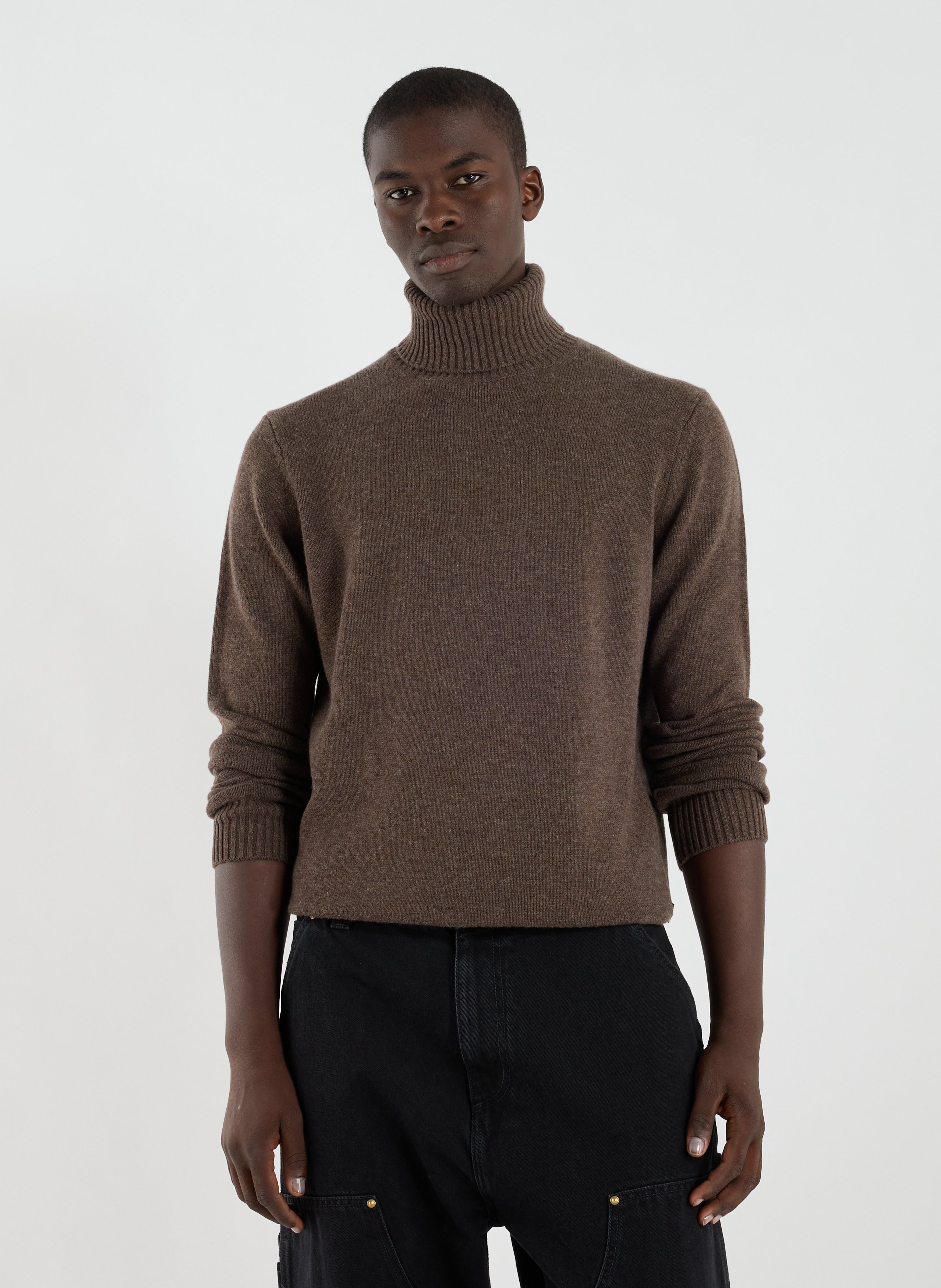 ECOALF Pull col roulé en laine Marron