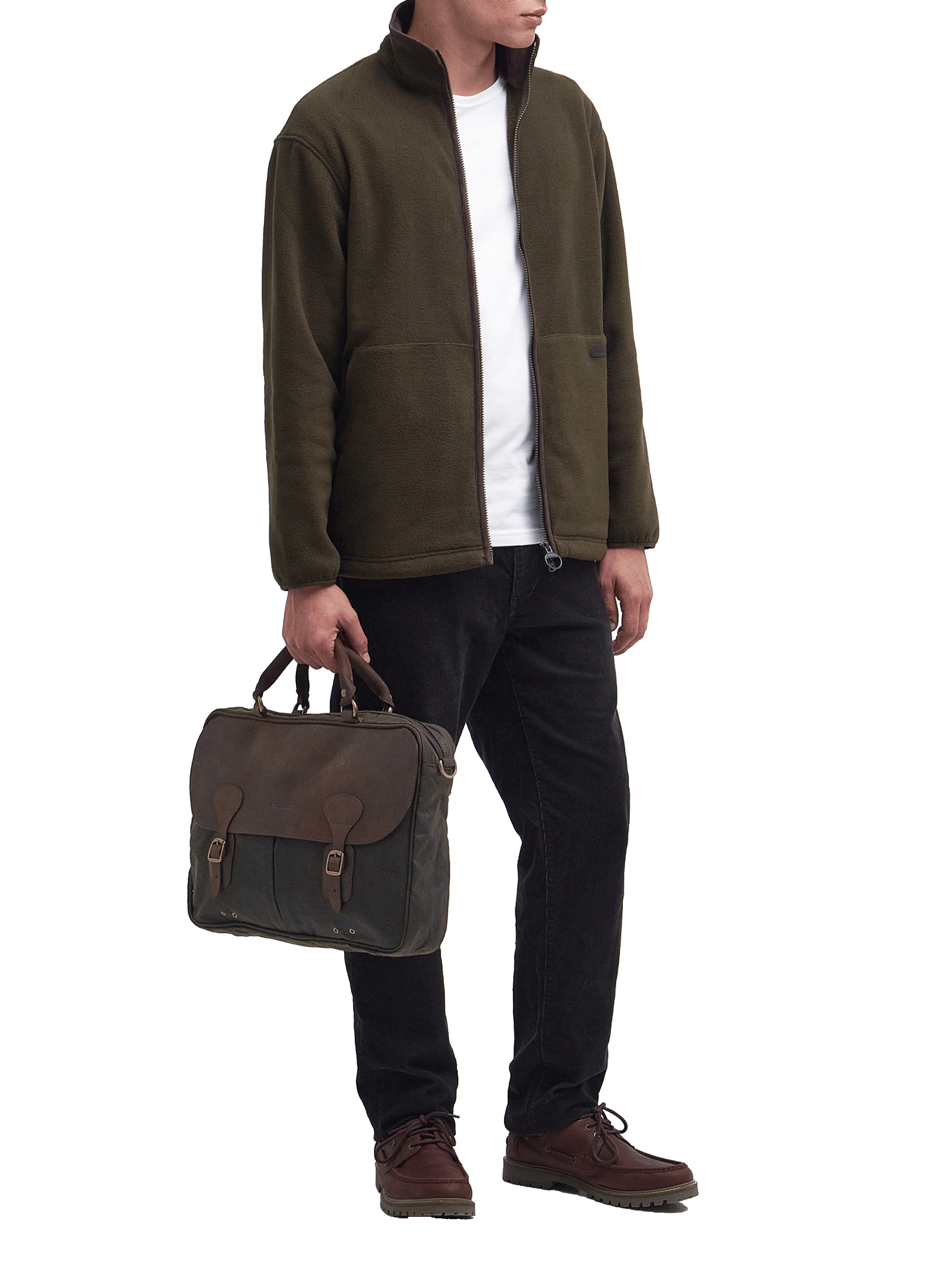 Cotton laptop bag with buckle BARBOUR Green