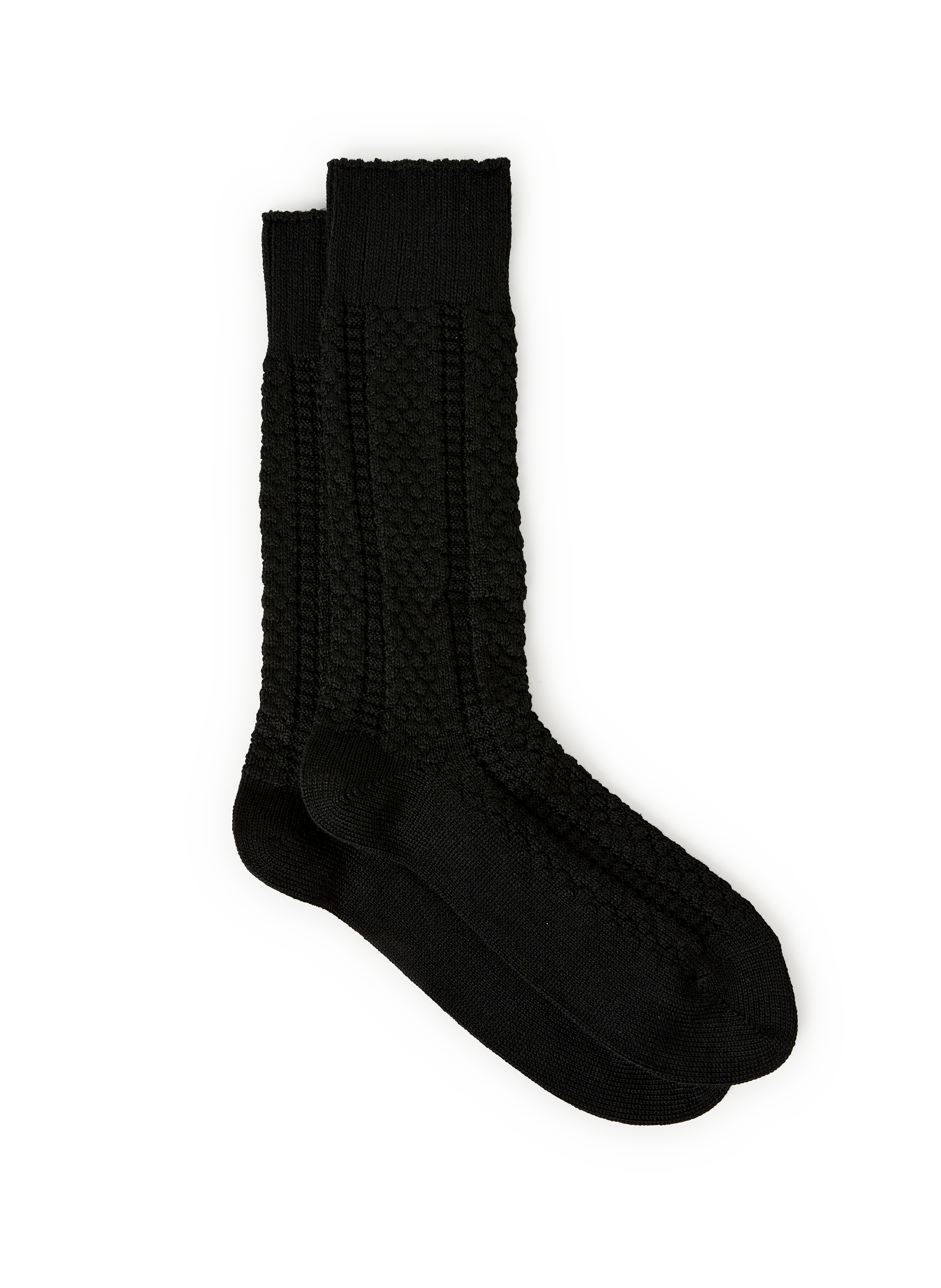 FALKE Chaussettes hautes en laine vierge mélangée Noir