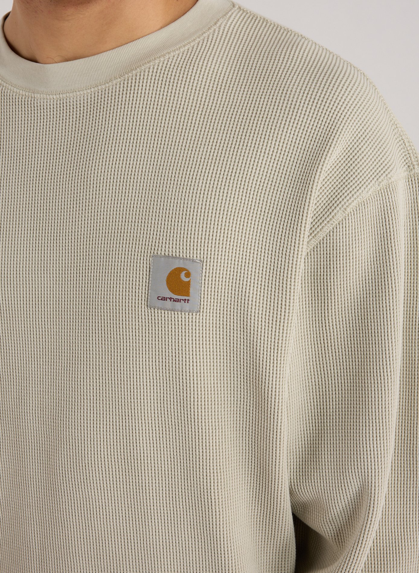 Oversized round neck cotton sweater CARHARTT WIP Beige