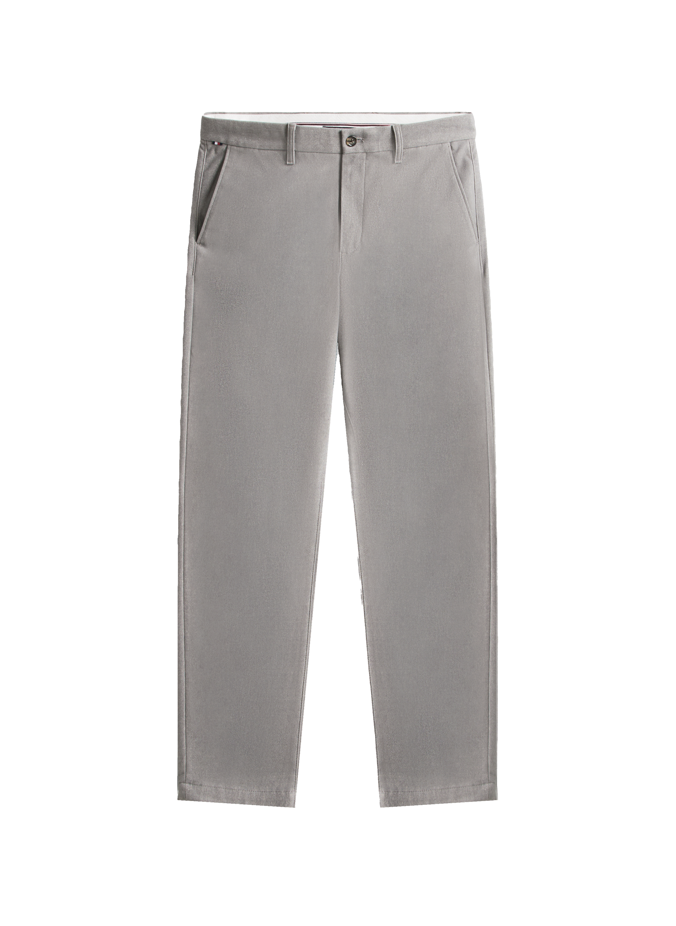 Cotton blend straight trousers TOMMY HILFIGER Grey