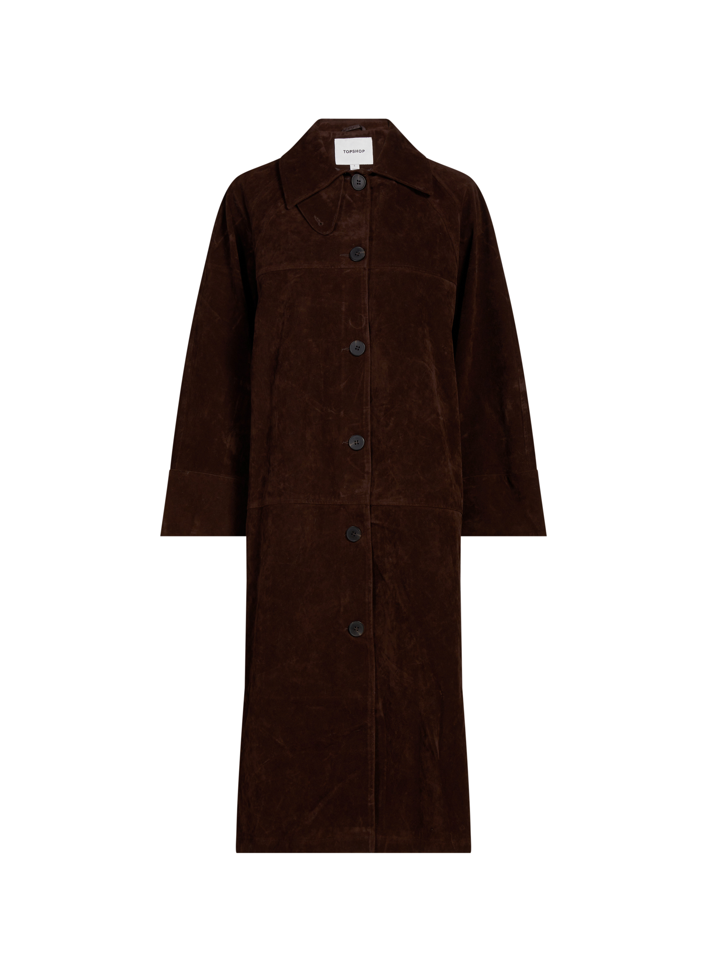Oversized coat with Italian collar TOPSHOP Brown