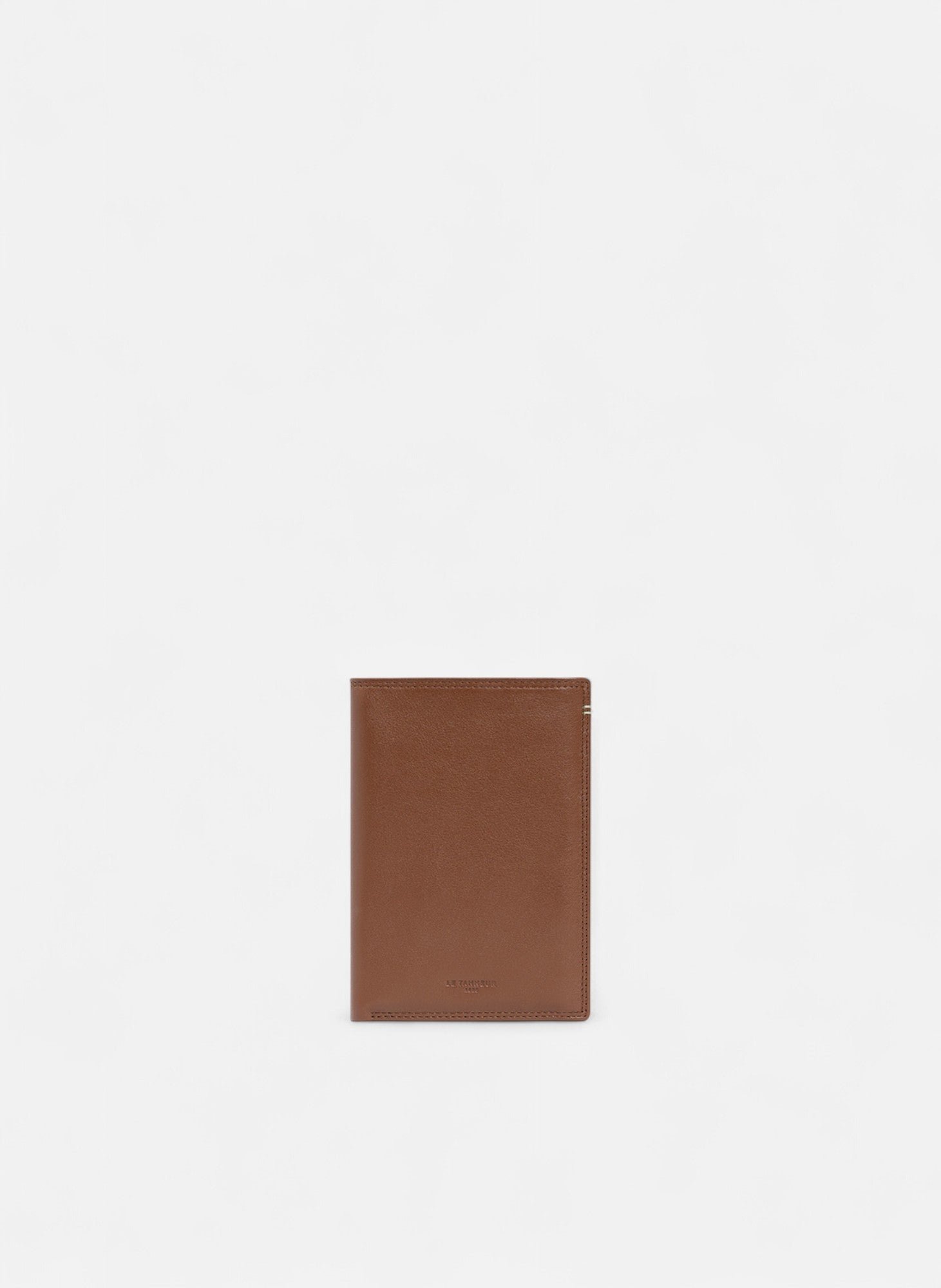 Grand portefeuille vertical zippé 2 volets martin en cuir lisse LE TANNEUR Marron
