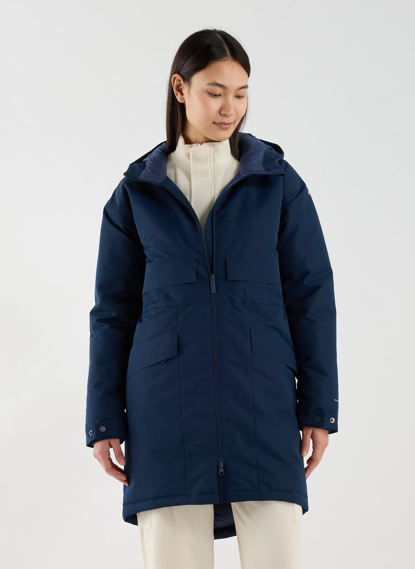 Veste mi-longue à capuche COLUMBIA Bleu