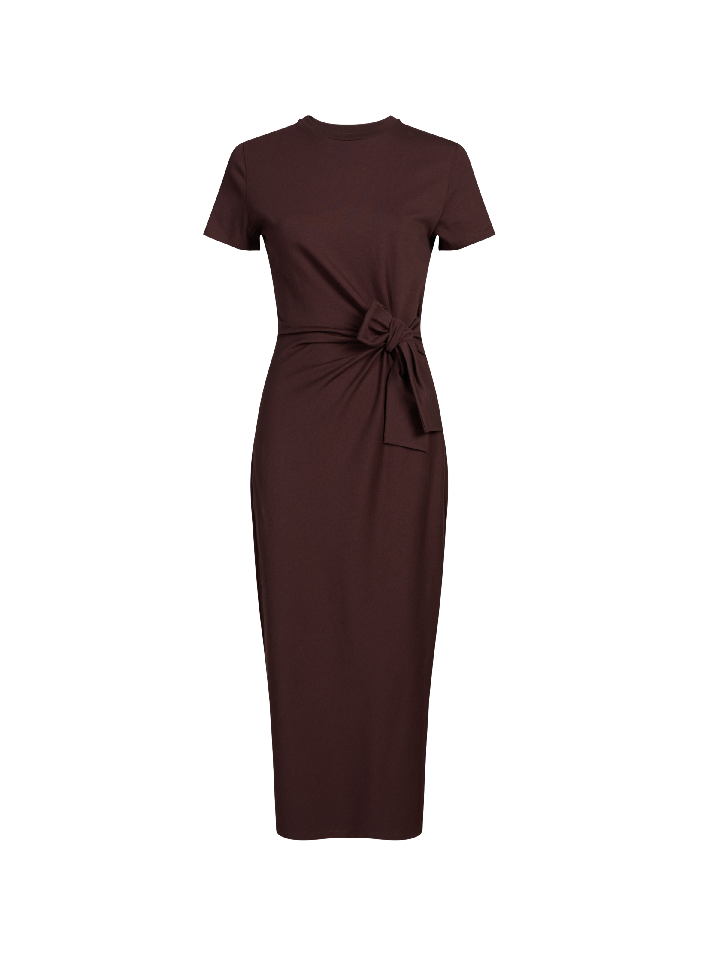 Midi dress with slit   Marron fonce