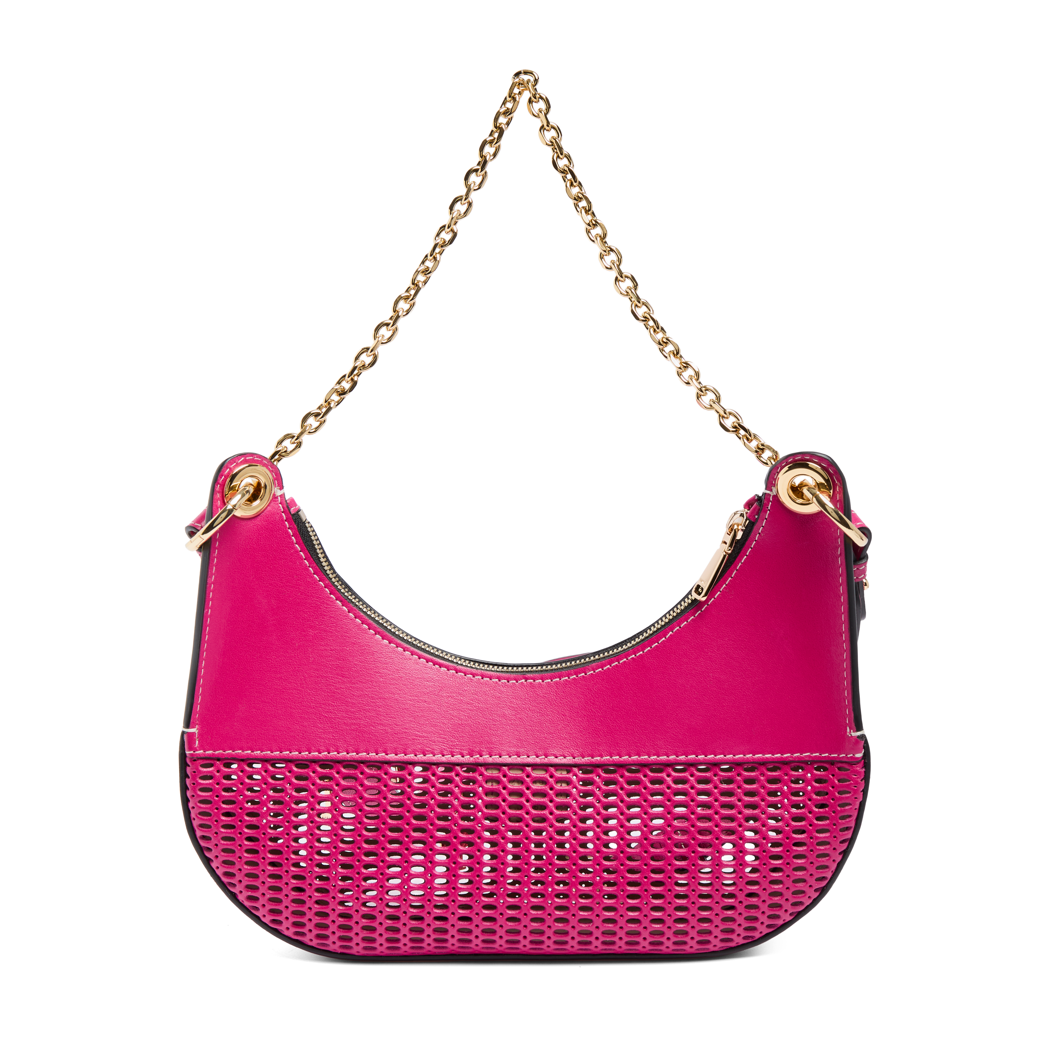 Sac zippé m double porté avec charms croisette de lancel en cuir LANCEL Rose