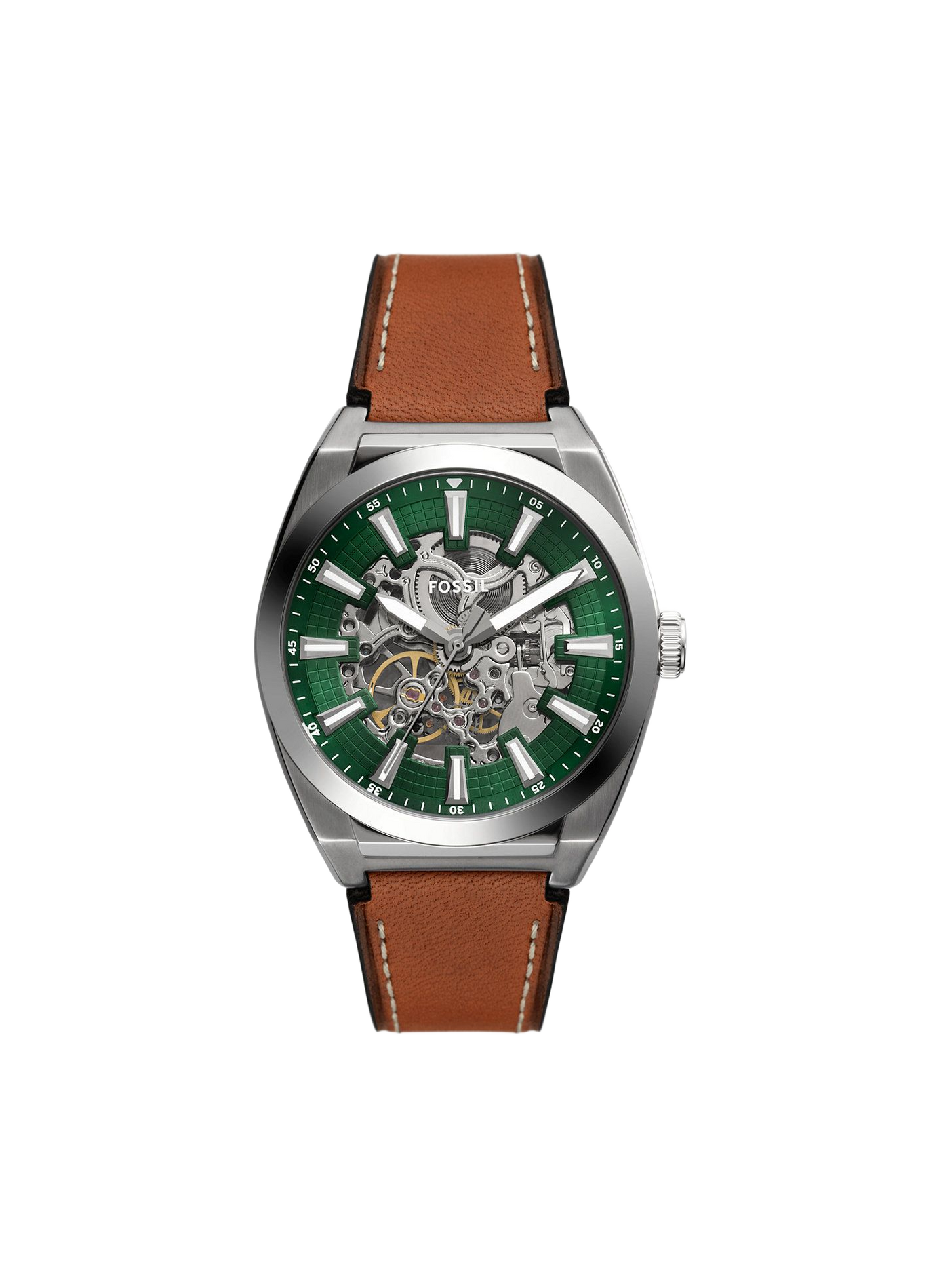 Montre Everett bracelet en cuir FOSSIL Vert