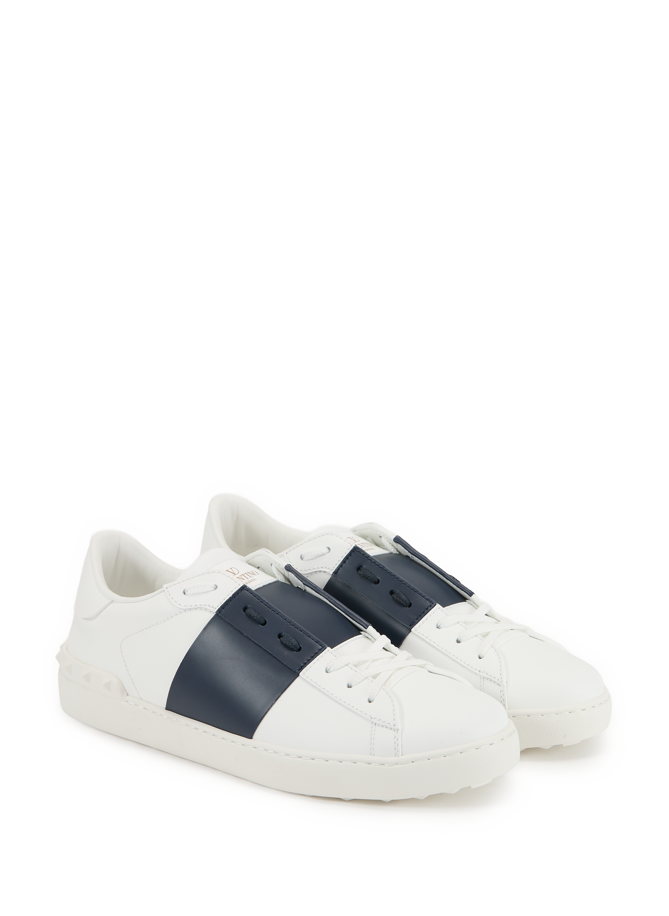 Baskets crantées en cuir VALENTINO Blanc