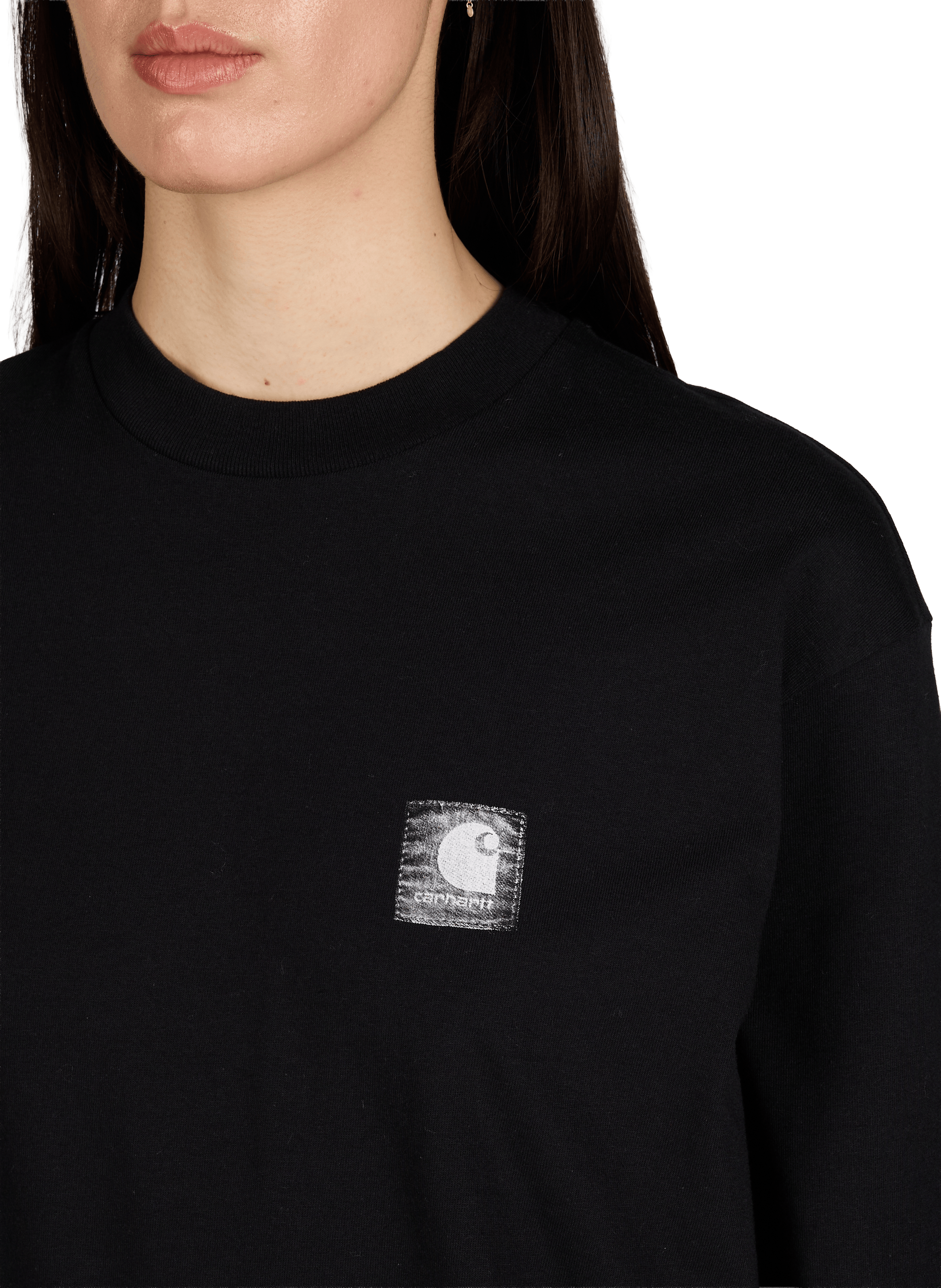 T-shirt imprimé à manches longues en coton CARHARTT WIP Noir