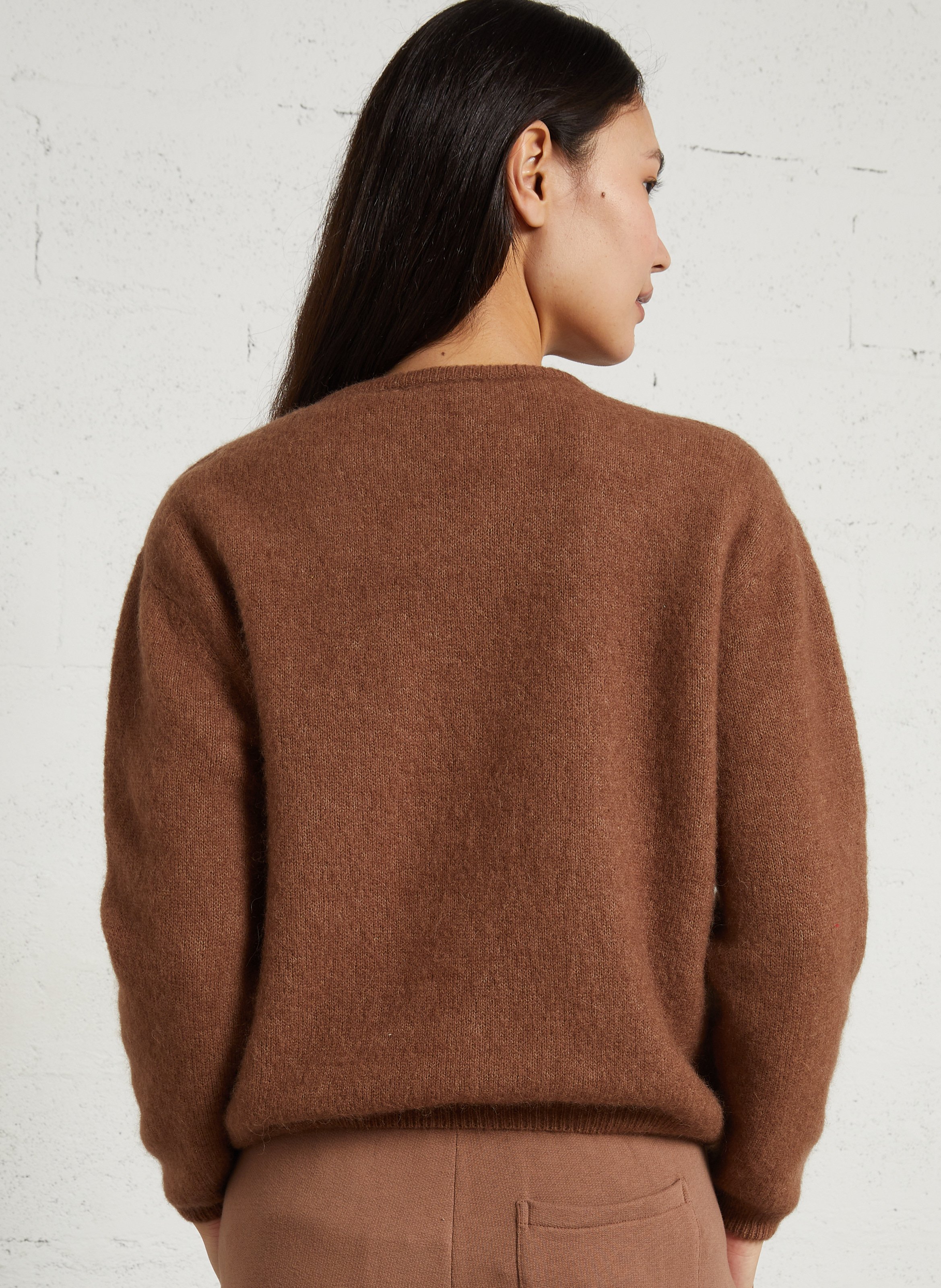 Gilet ample col rond en laine mélangée vitow AMERICAN VINTAGE Marron