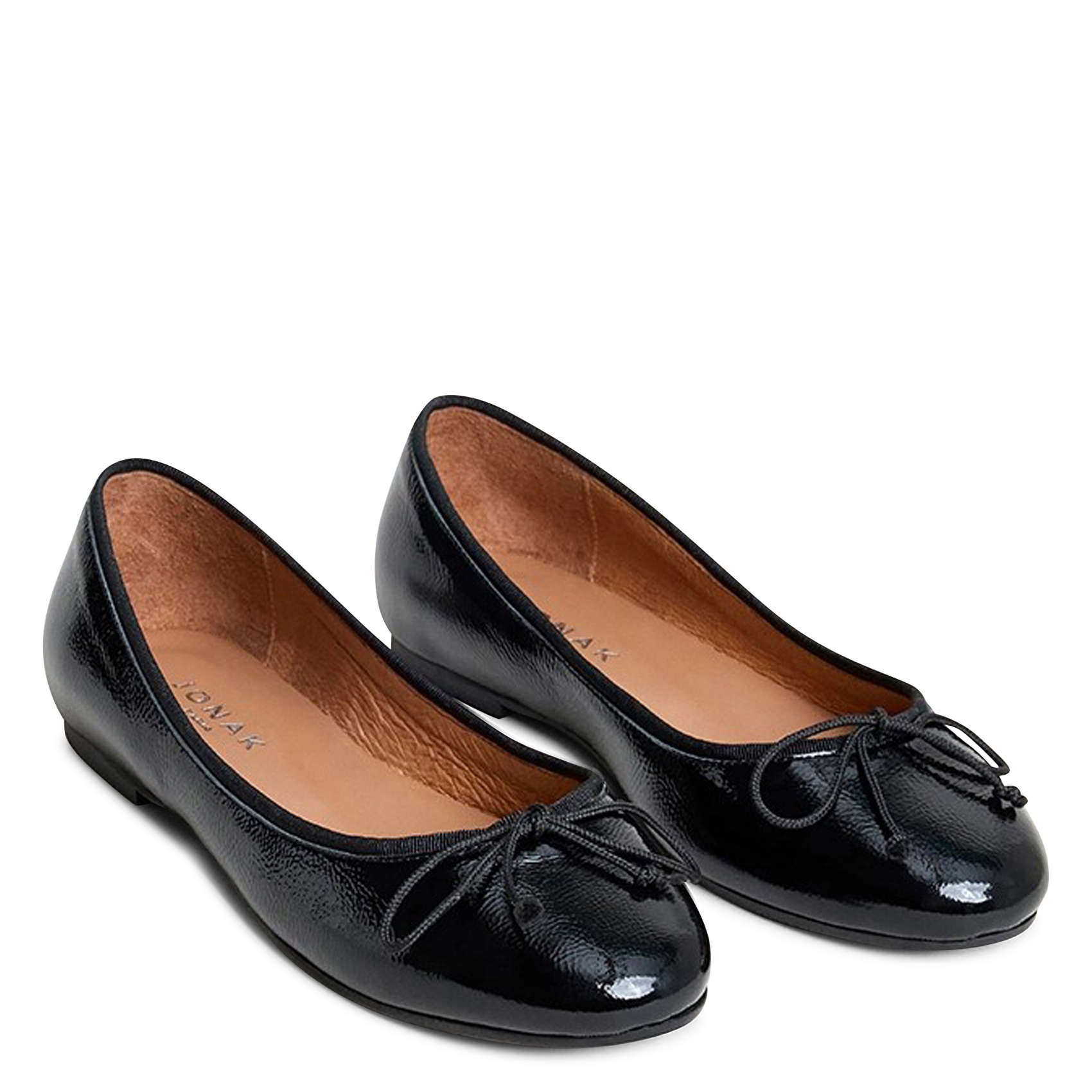 Ballerines plates en cuir vernis dallerine JONAK Noir