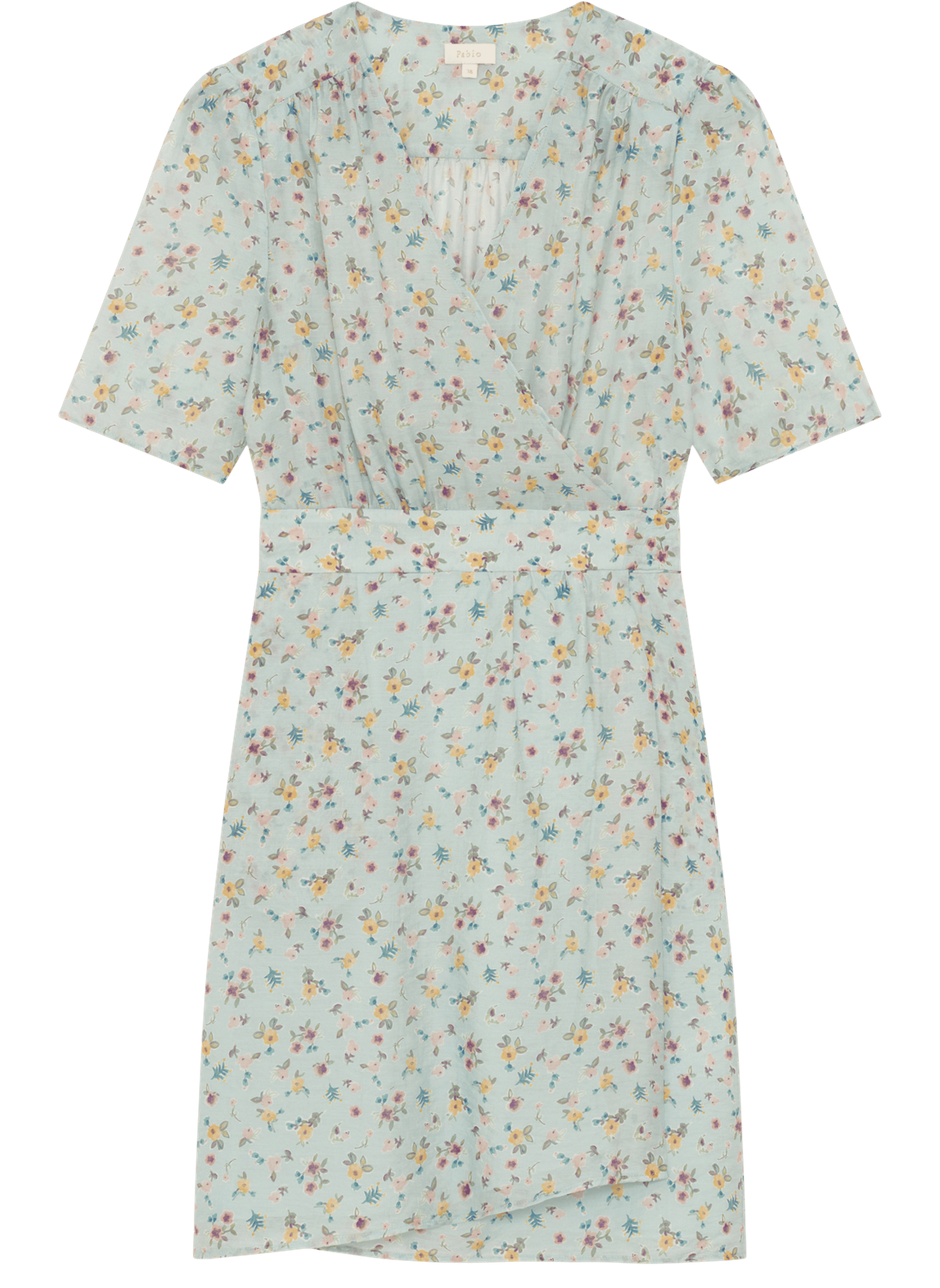 Robe portefeuille à fleurs - armelle PABLO Bleu