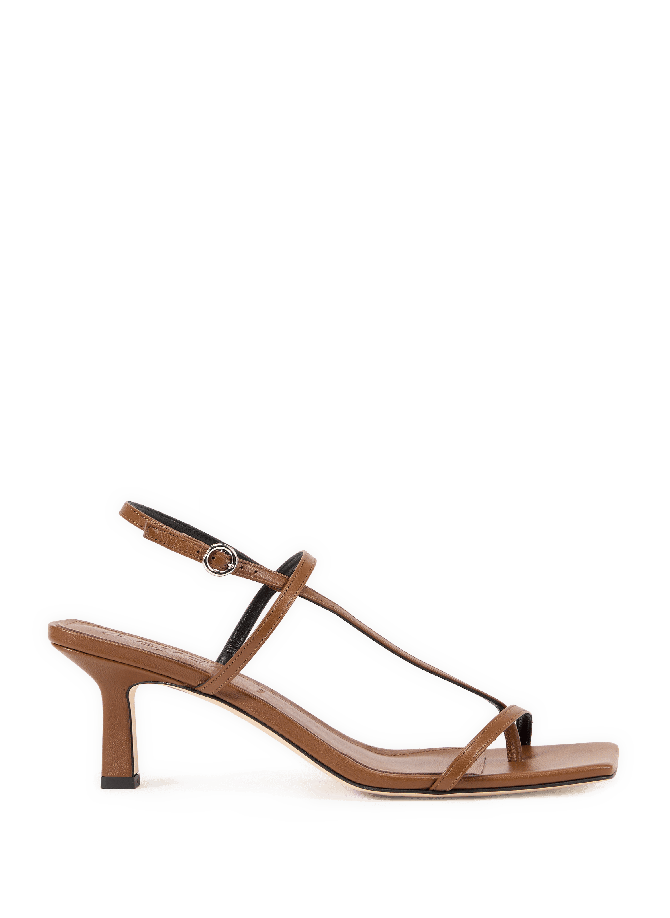 Heeled leather sandals AEYDE Brown
