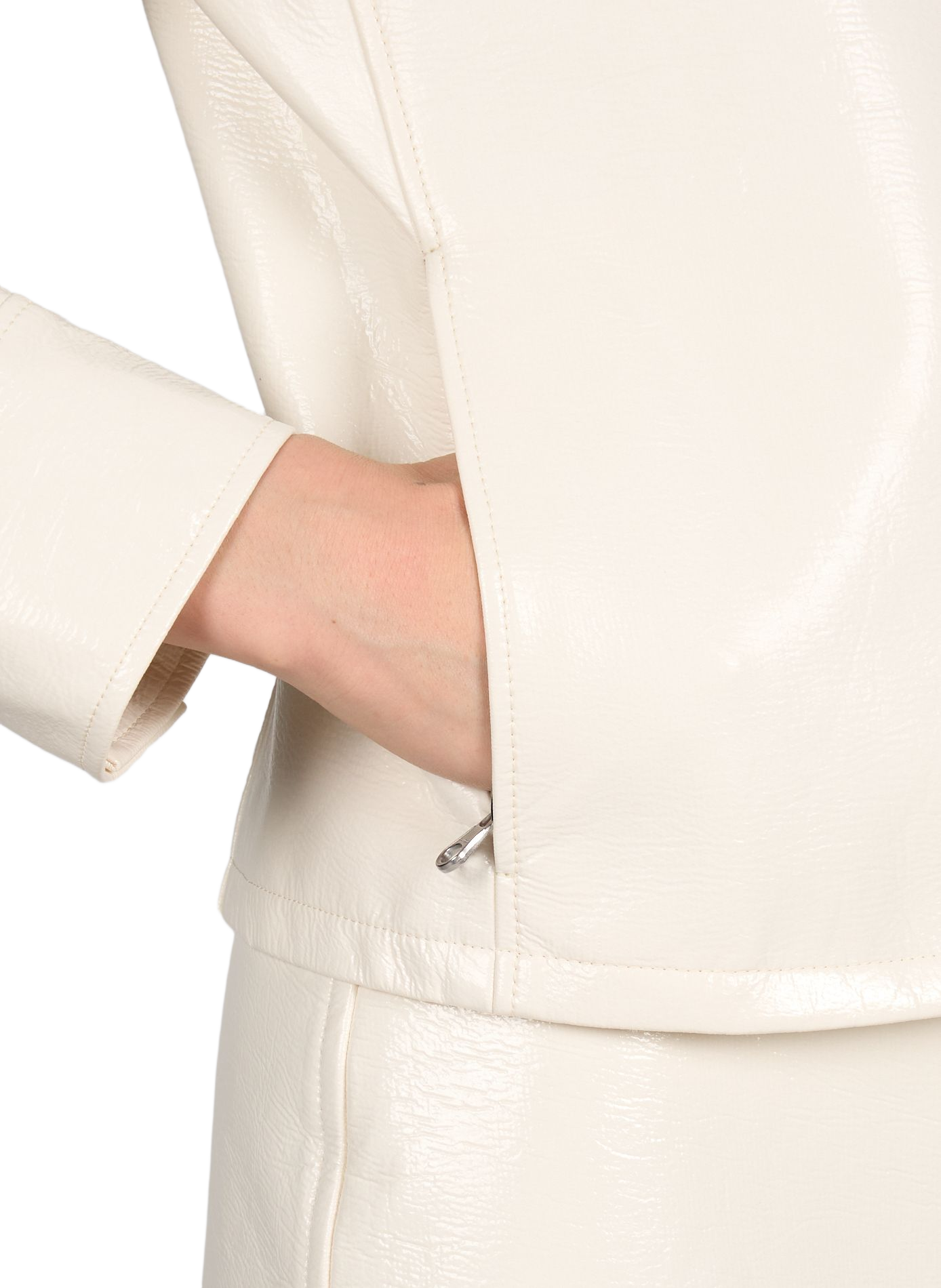Shiny cotton blend jacket COURRÈGES White